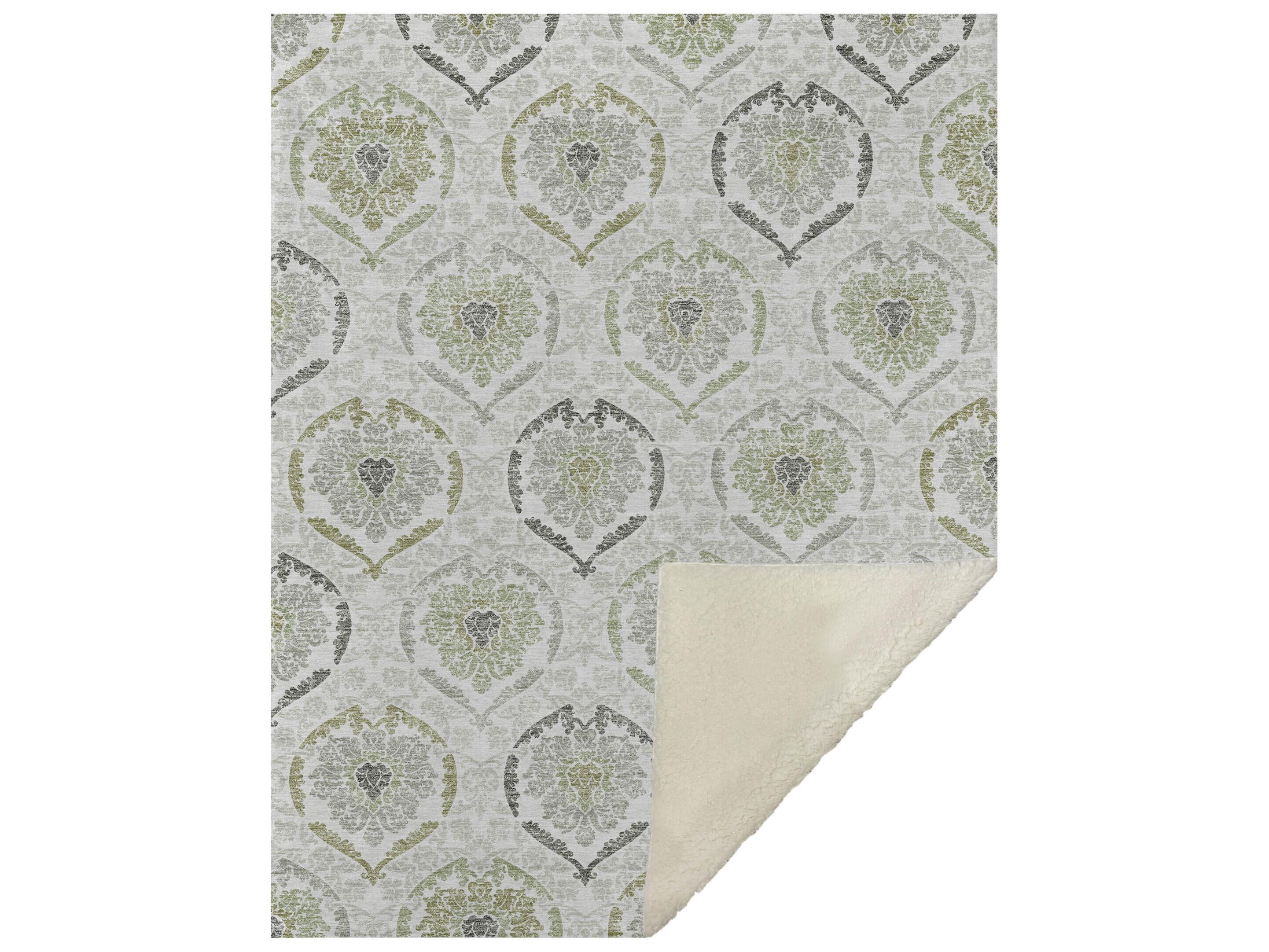 Dalyn Sherpa Green Polyester Throw