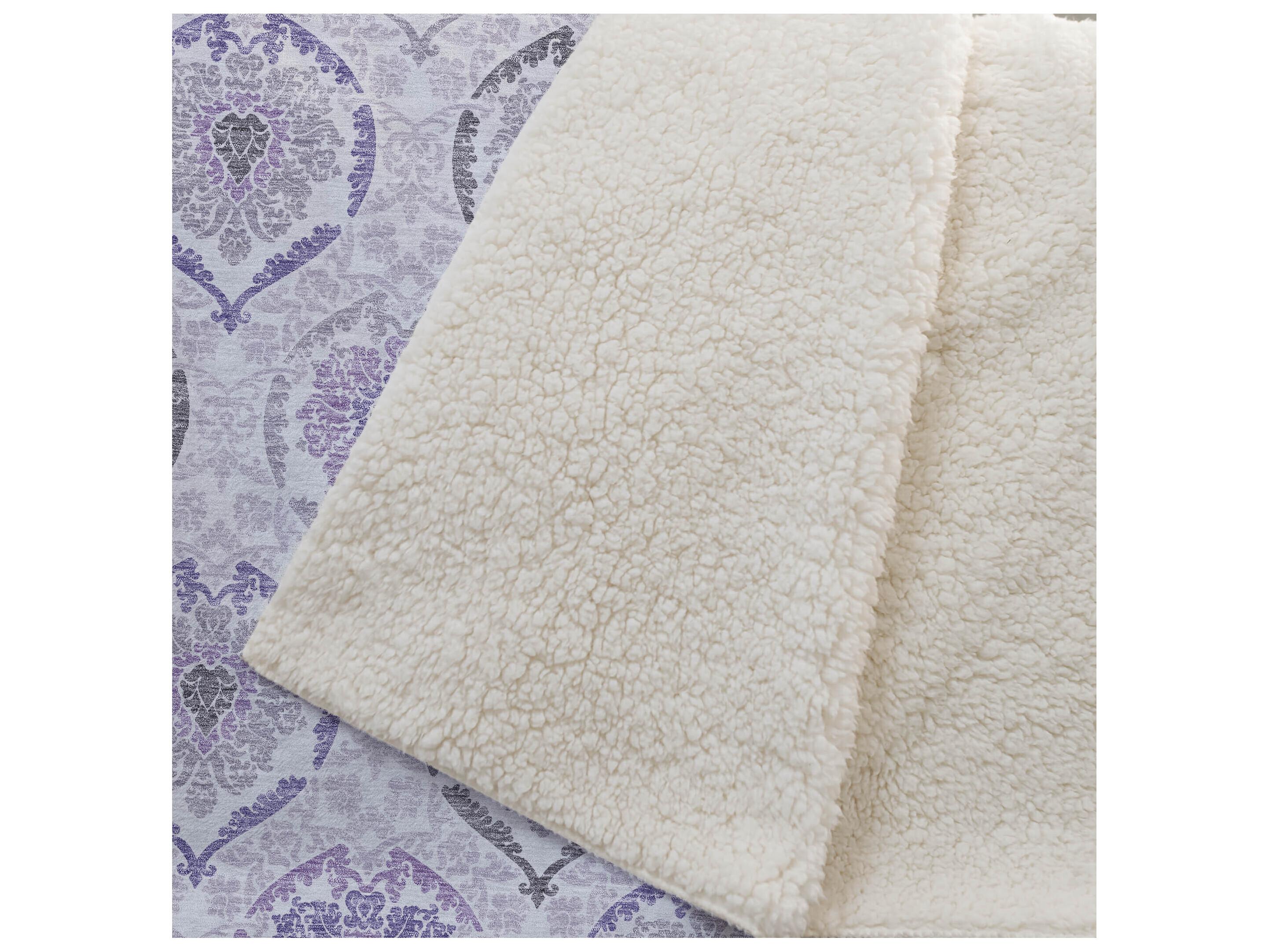 Dalyn Sherpa Purple Polyester Throw