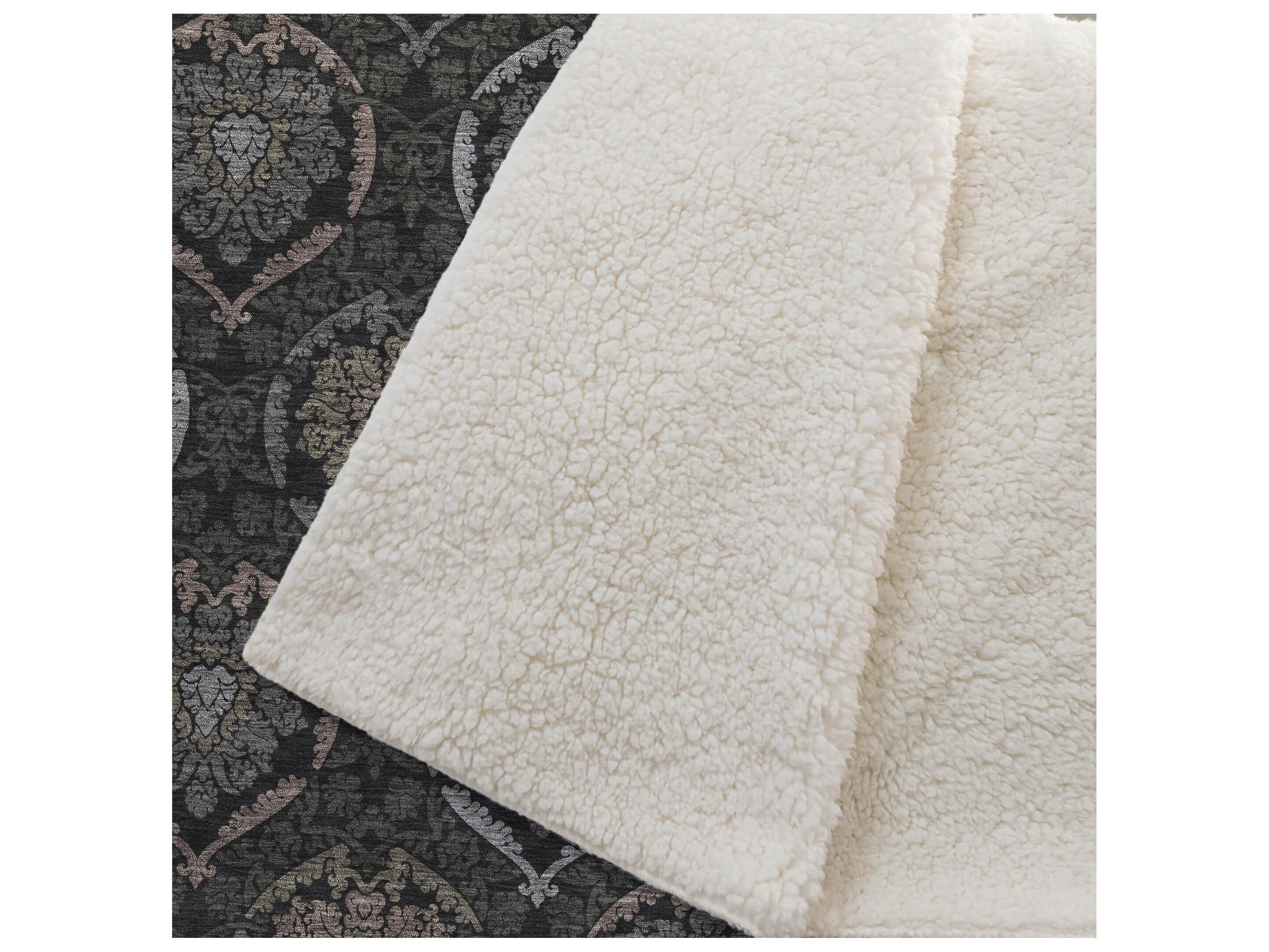 Dalyn Sherpa Black Polyester Throw