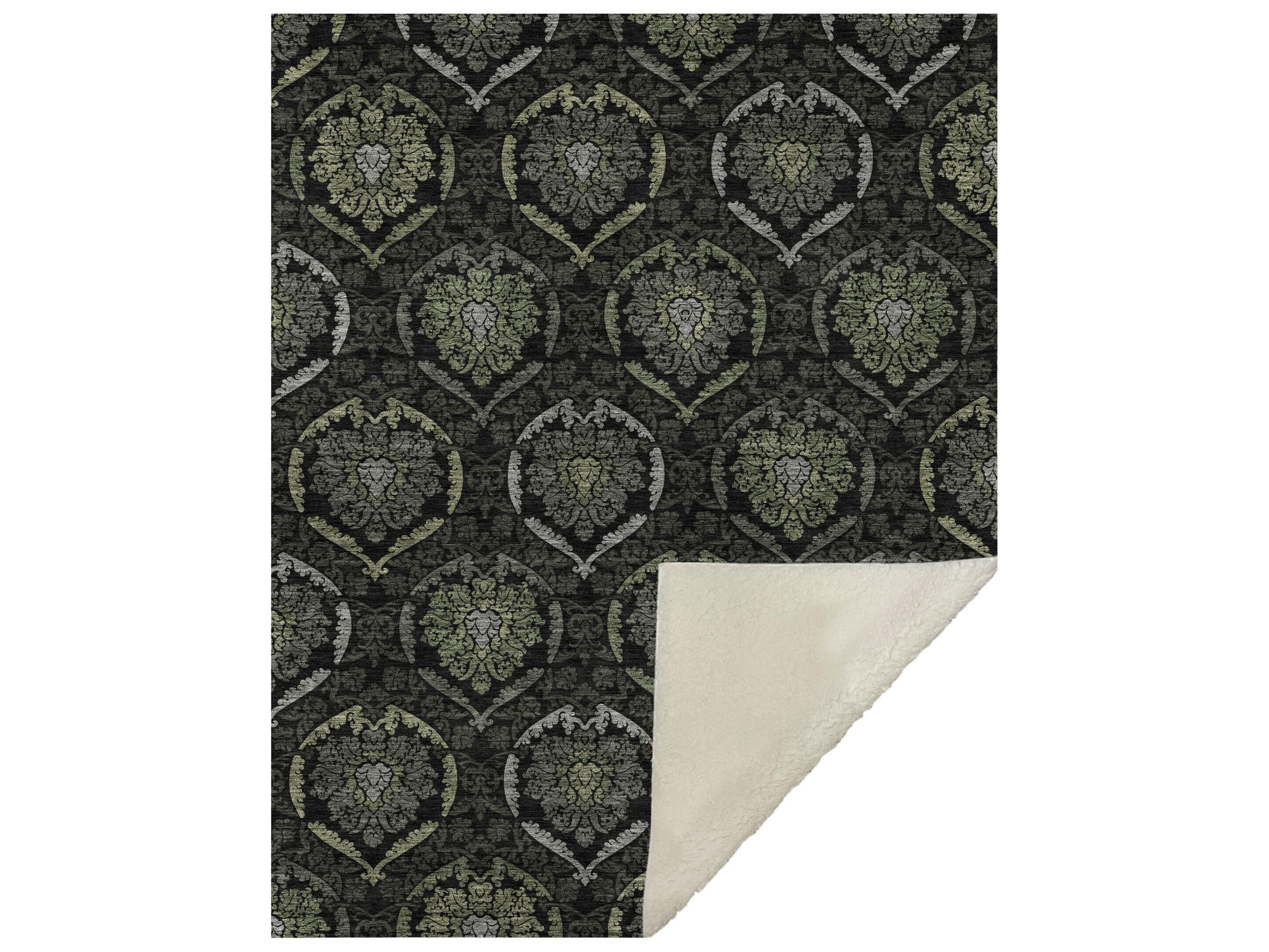 Dalyn Sherpa Green Polyester Throw