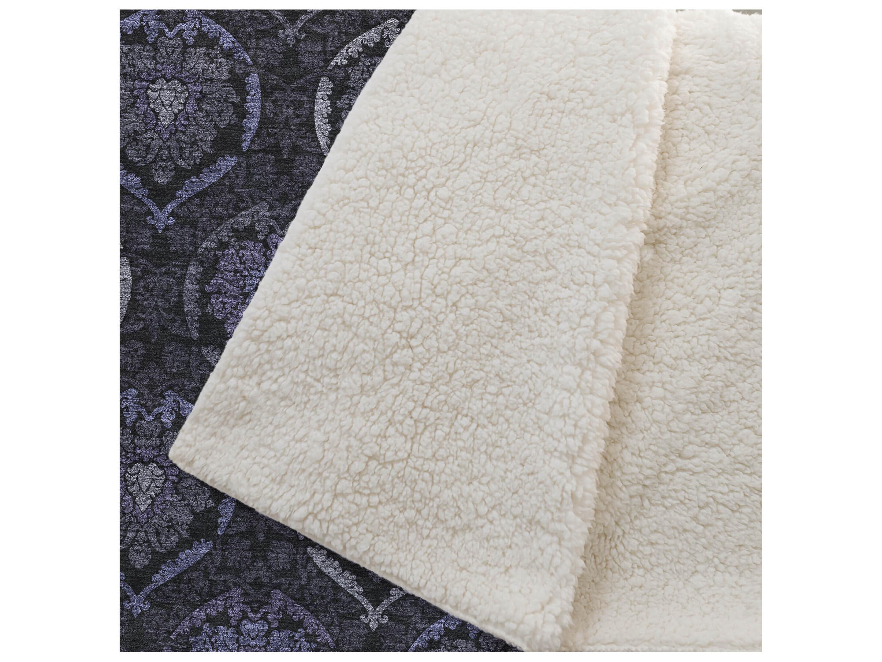 Dalyn Sherpa Purple Polyester Throw