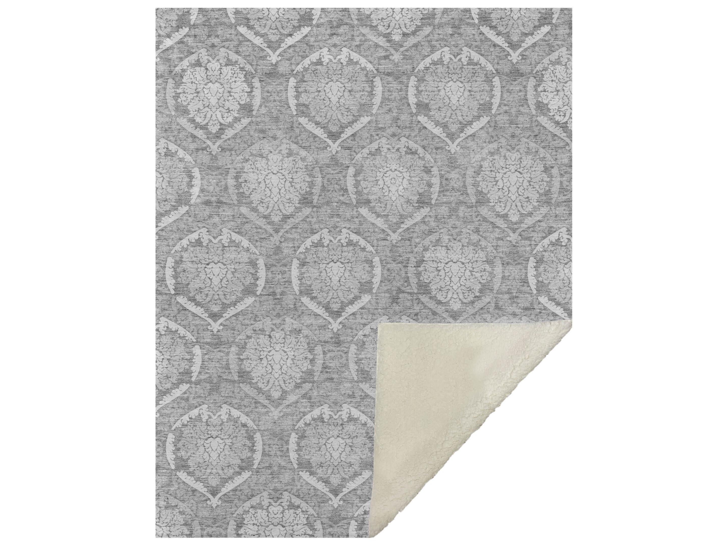 Dalyn Sherpa Gray Polyester Throw