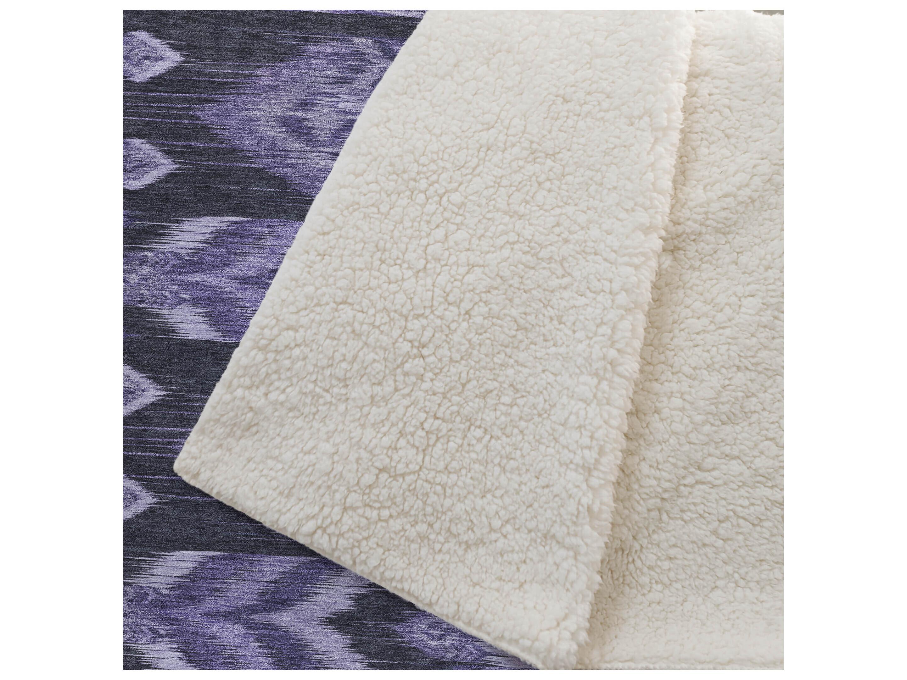 Dalyn Sherpa Purple Polyester Throw