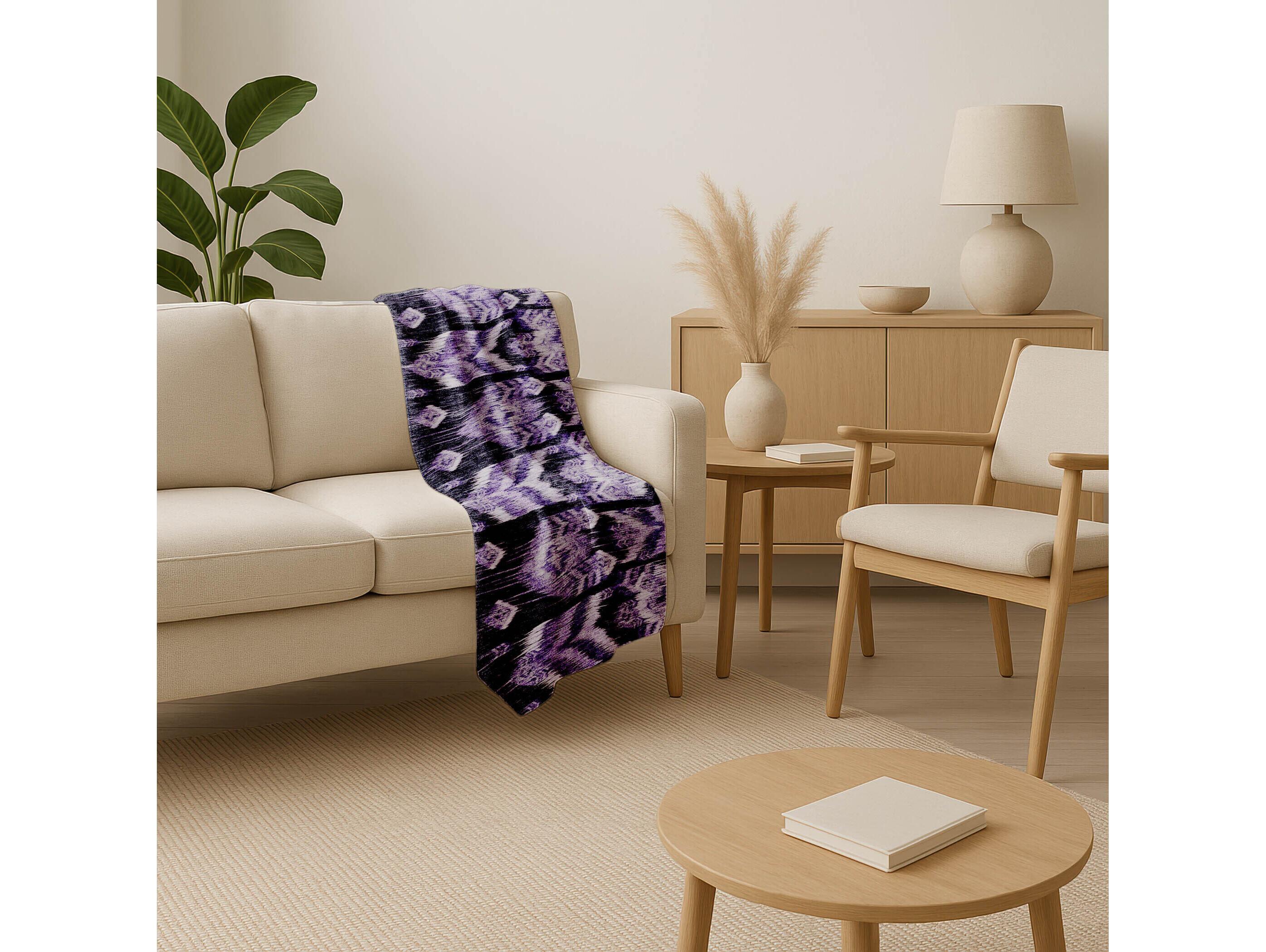 Dalyn Sherpa Purple Polyester Throw