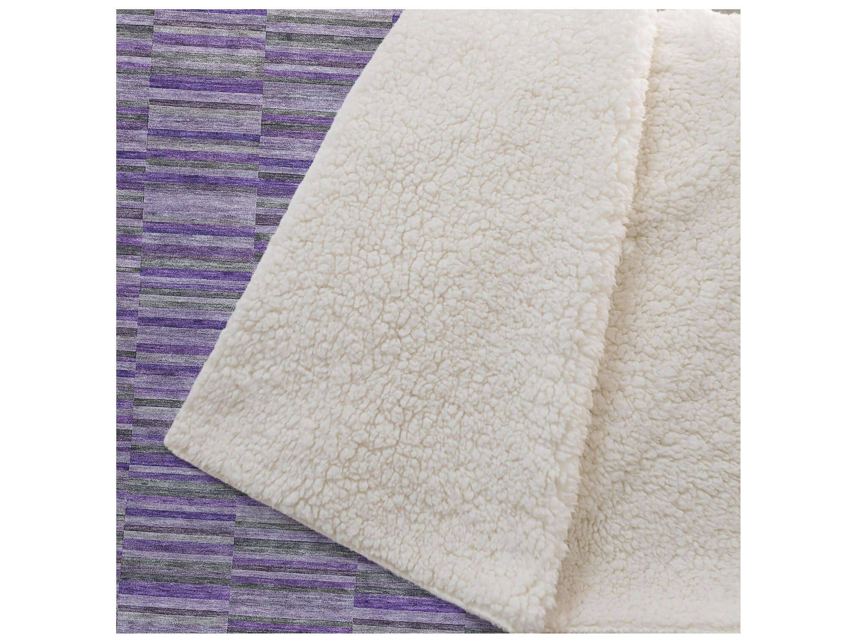 Dalyn Sherpa Purple Polyester Throw