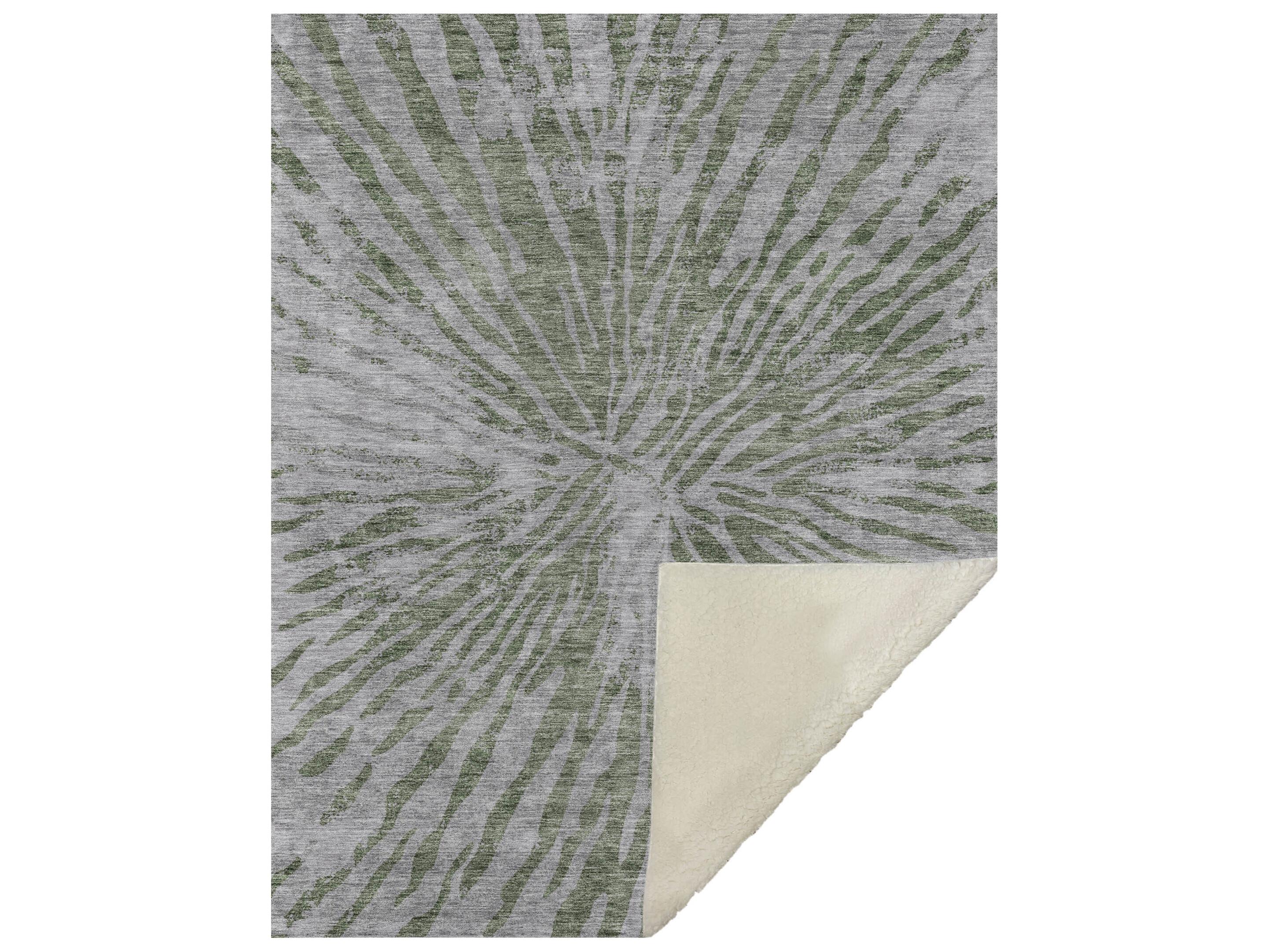 Dalyn Sherpa Green Polyester Throw