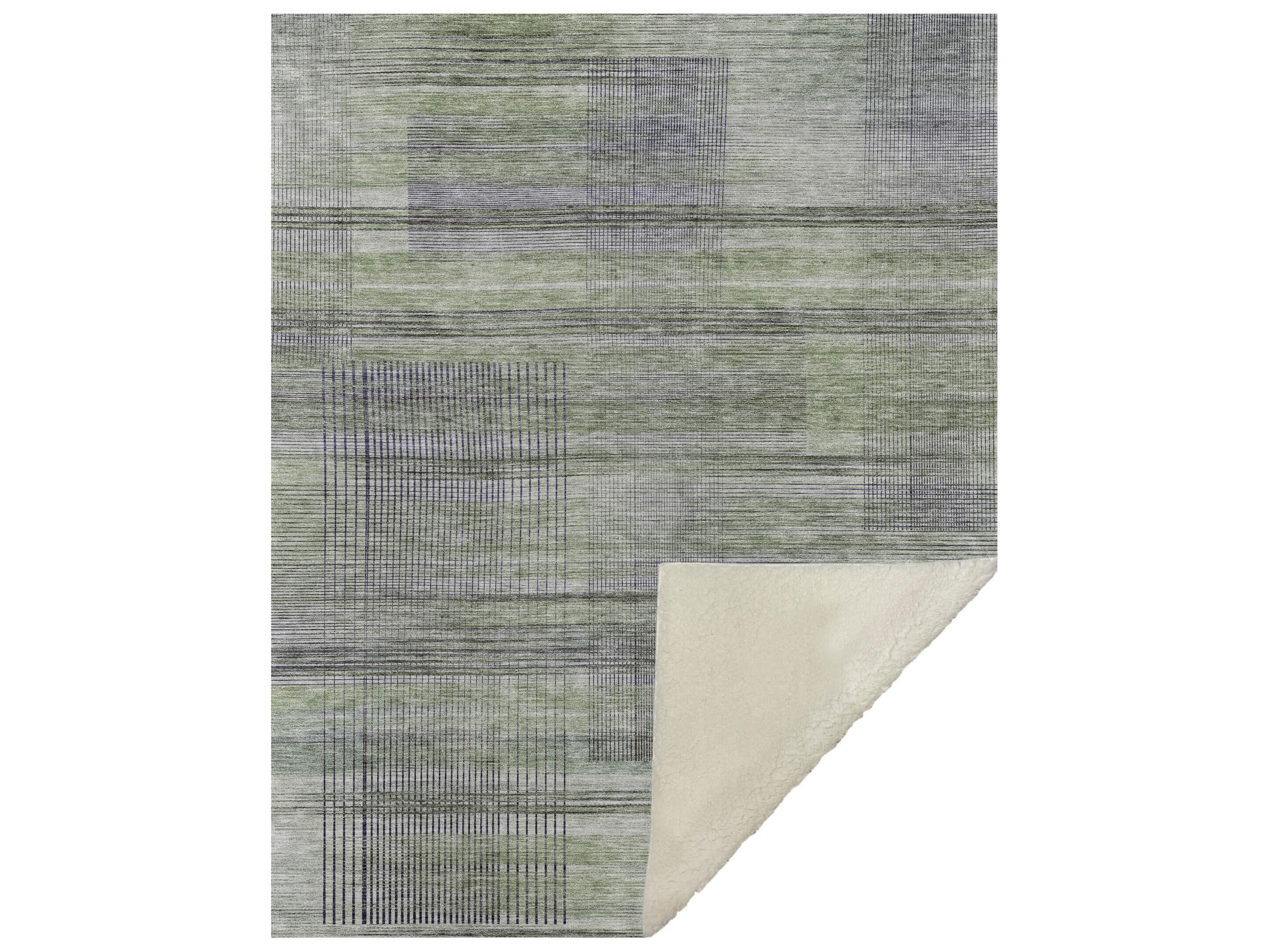 Dalyn Sherpa Green Polyester Throw