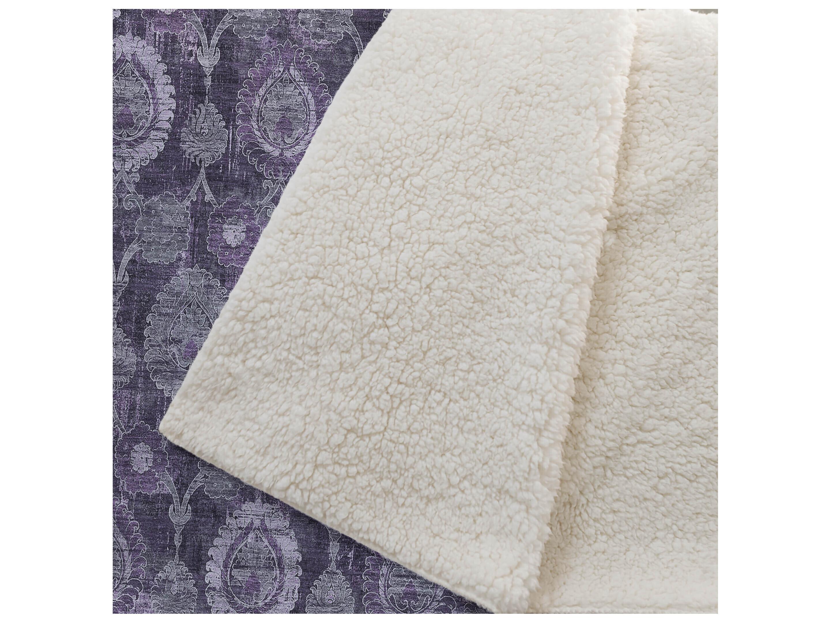 Dalyn Sherpa Purple Polyester Throw