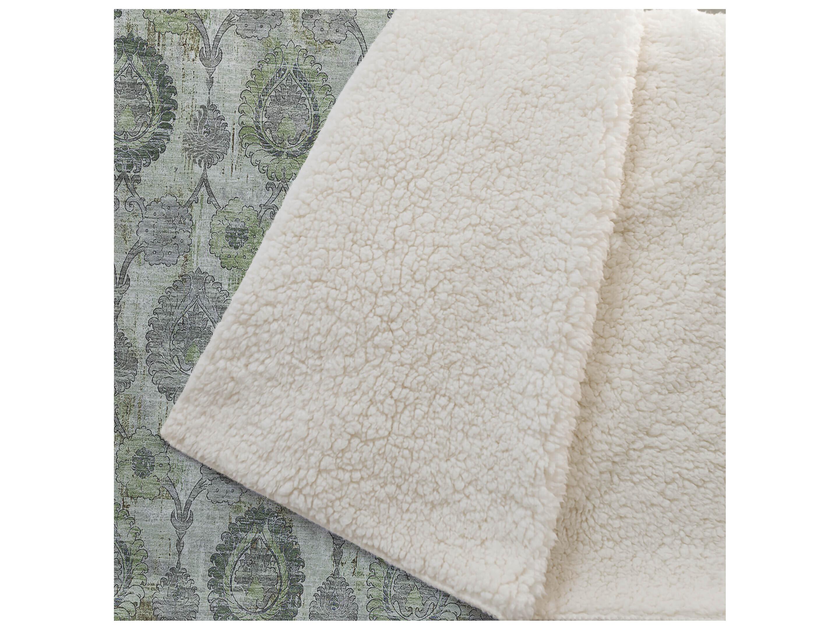 Dalyn Sherpa Green Polyester Throw