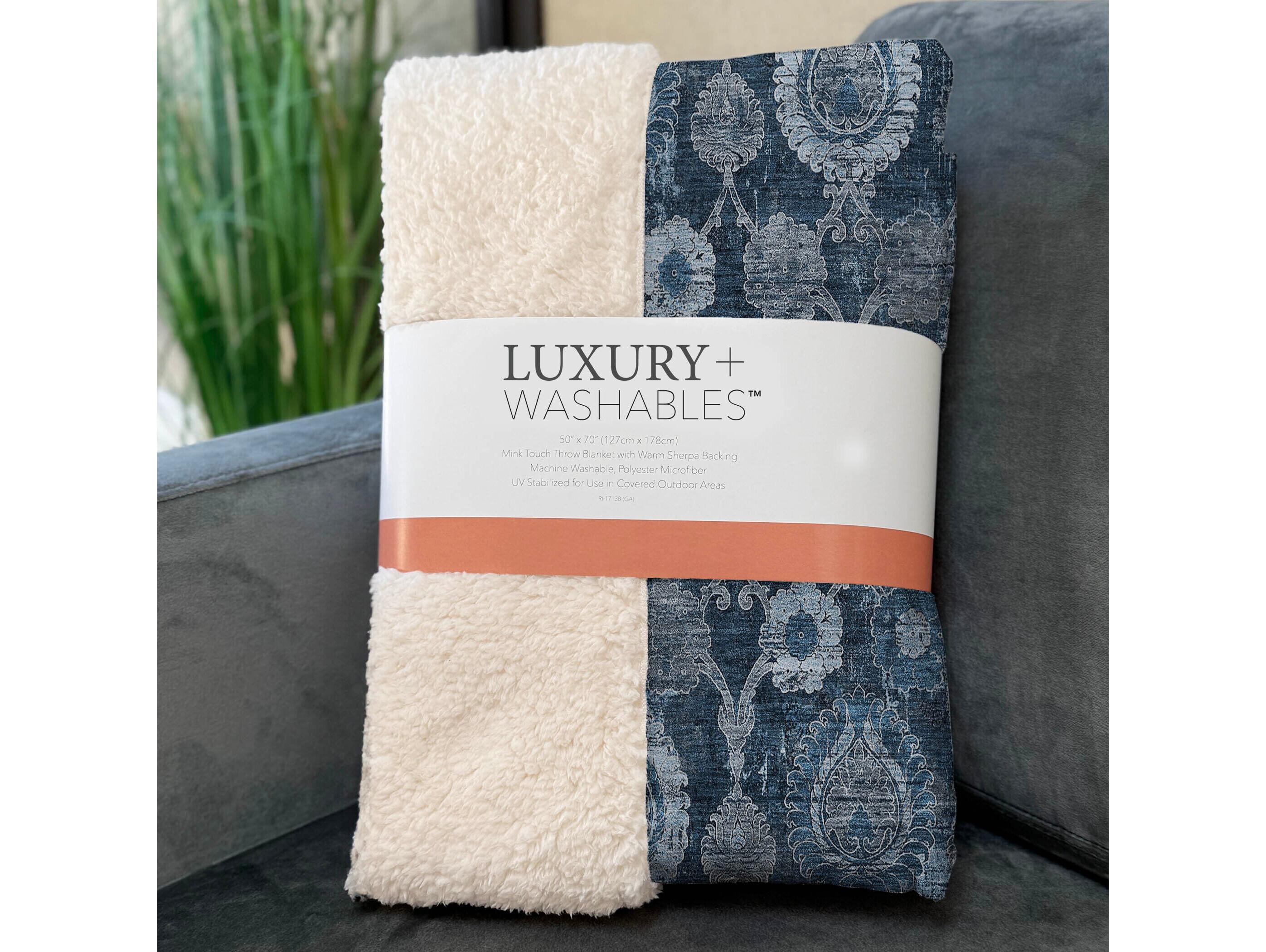 Dalyn Sherpa Blue Polyester Throw