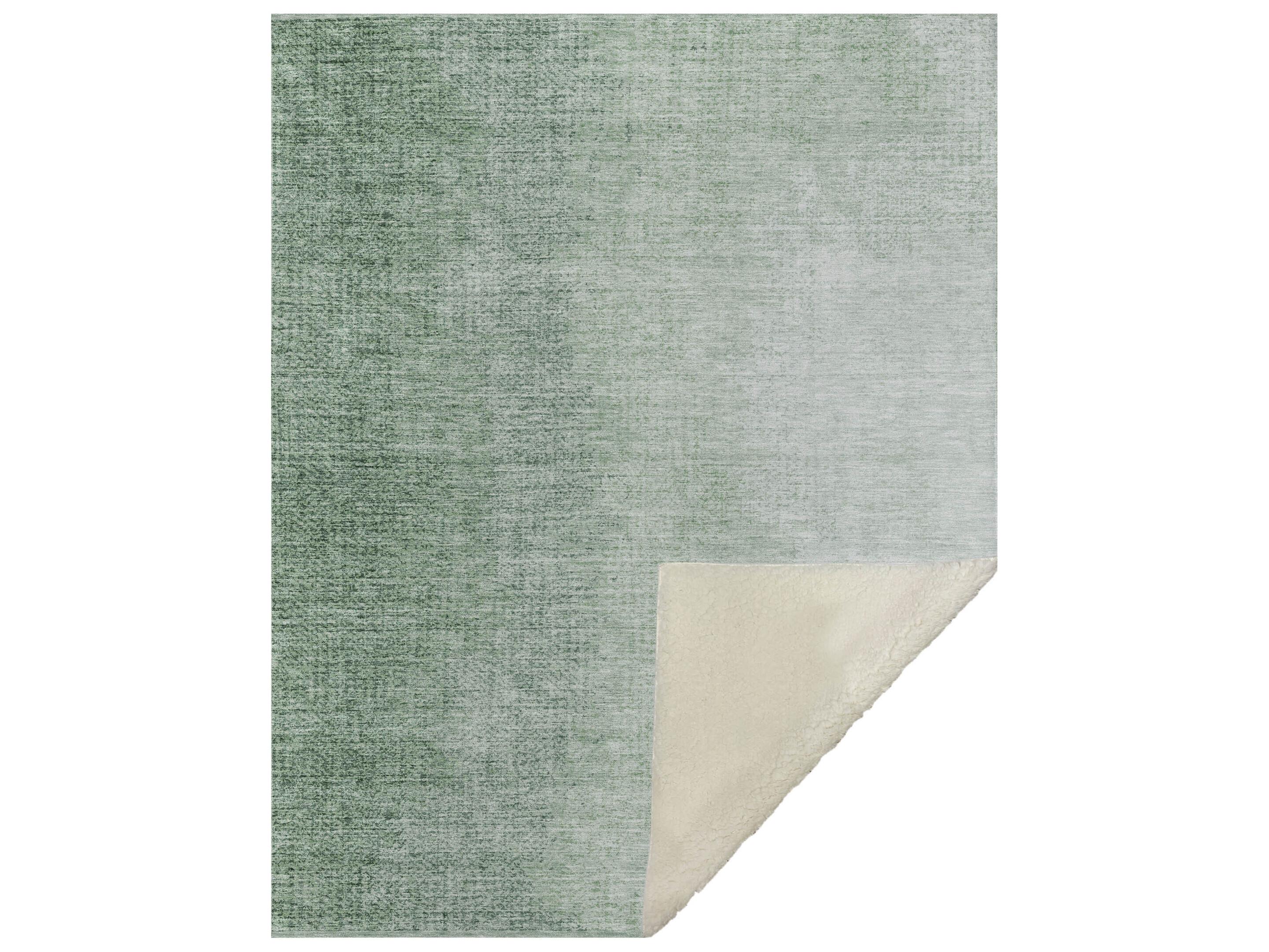 Dalyn Sherpa Green Polyester Throw