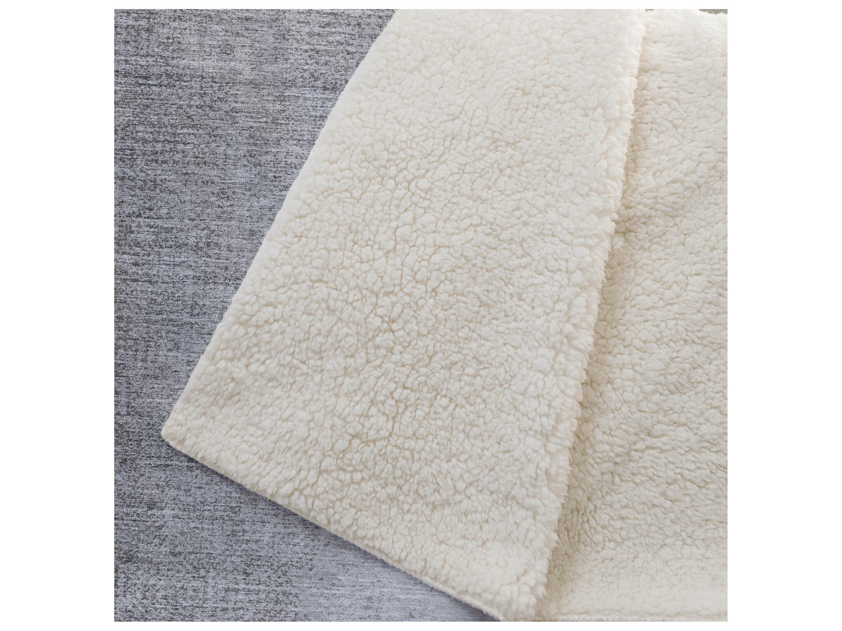 Dalyn Sherpa Gray Polyester Throw