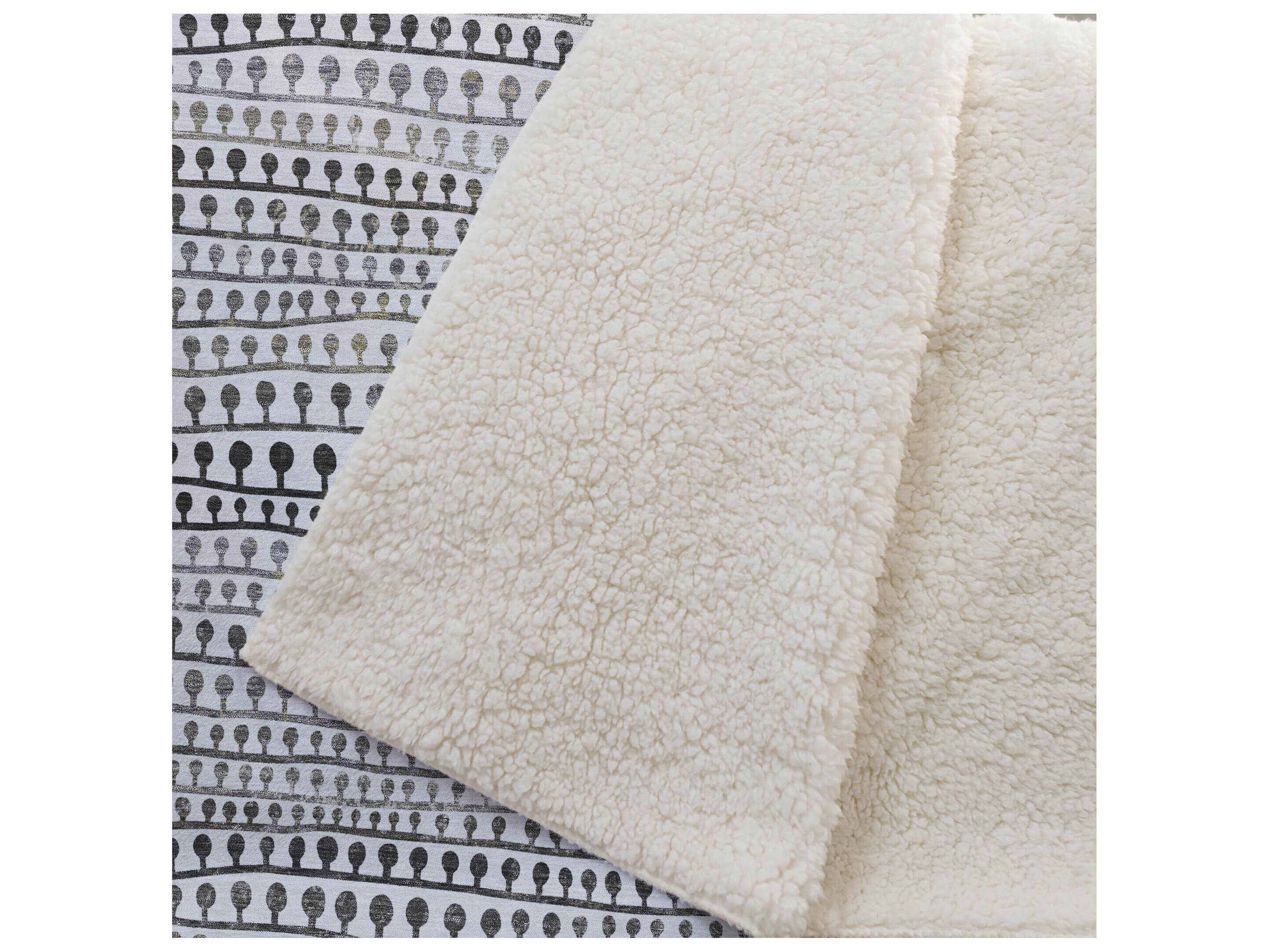Dalyn Sherpa Ivory Polyester Throw