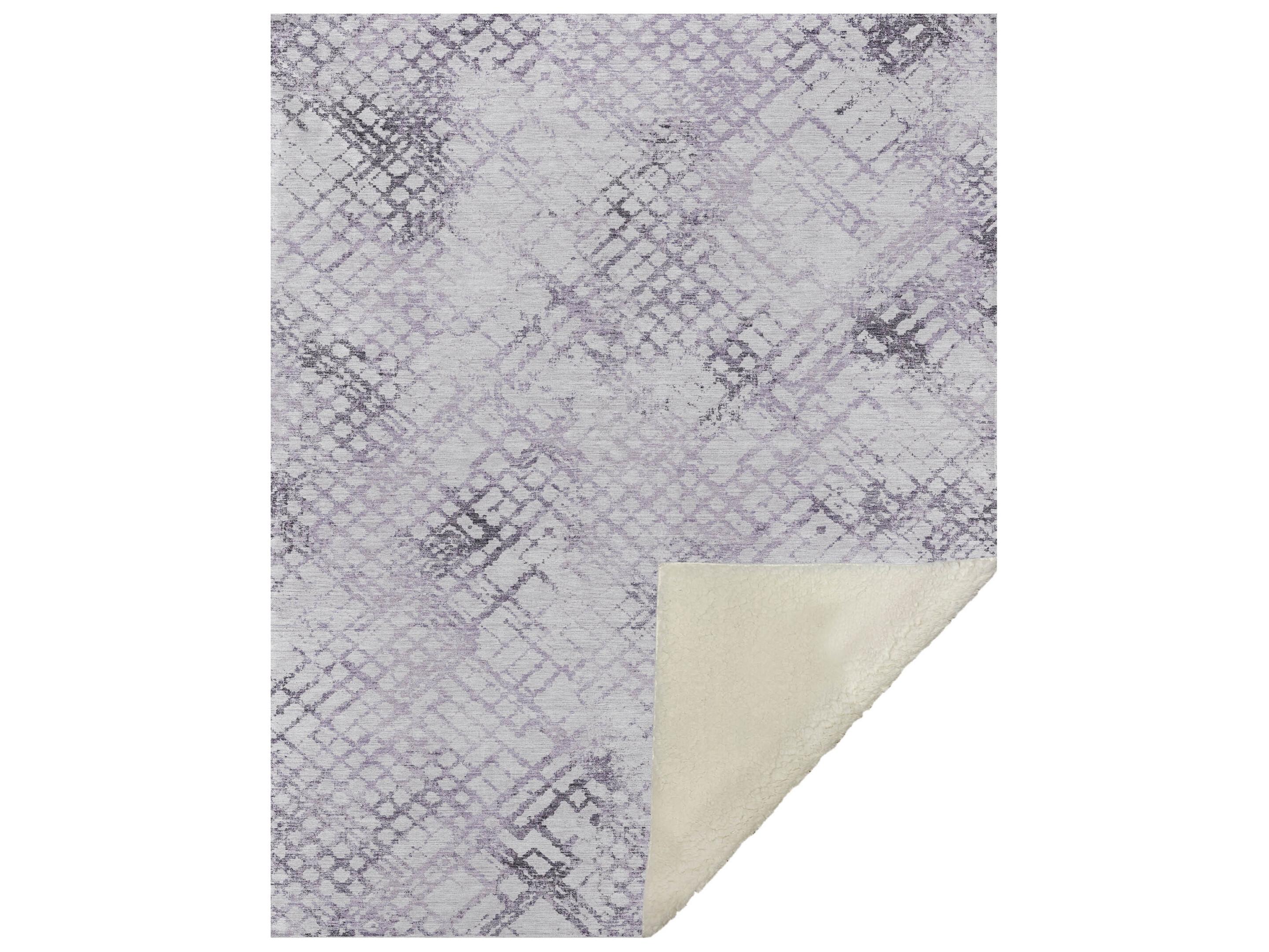 Dalyn Sherpa Purple Polyester Throw
