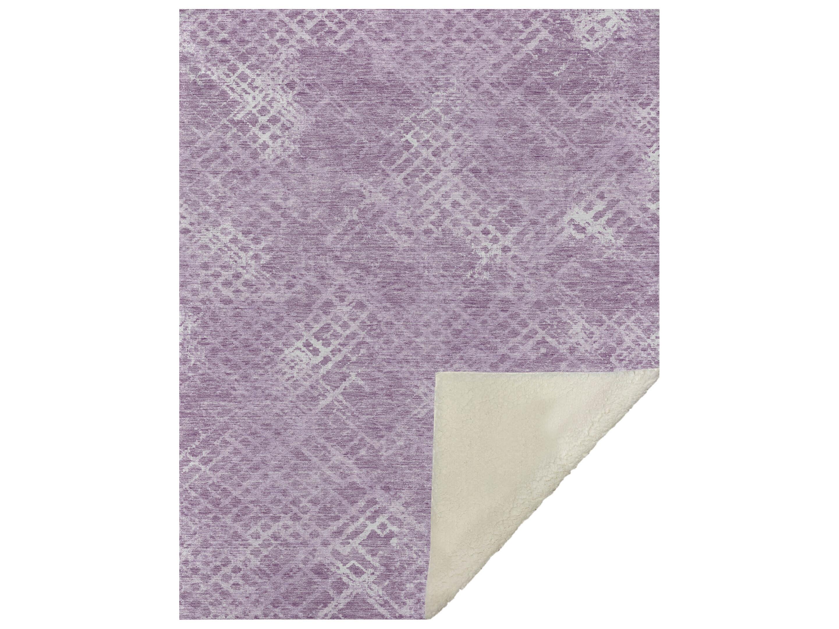Dalyn Sherpa Purple Polyester Throw