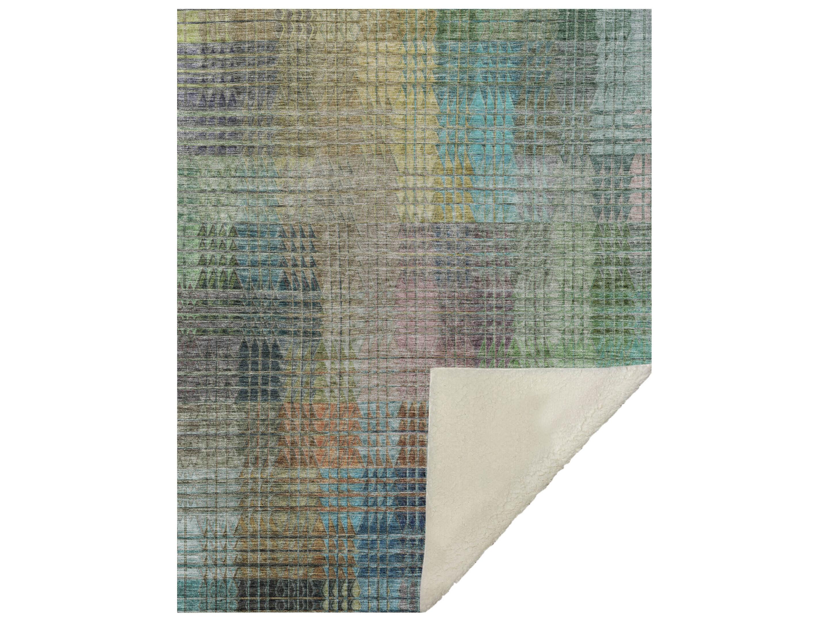 Dalyn Sherpa Green Polyester Throw