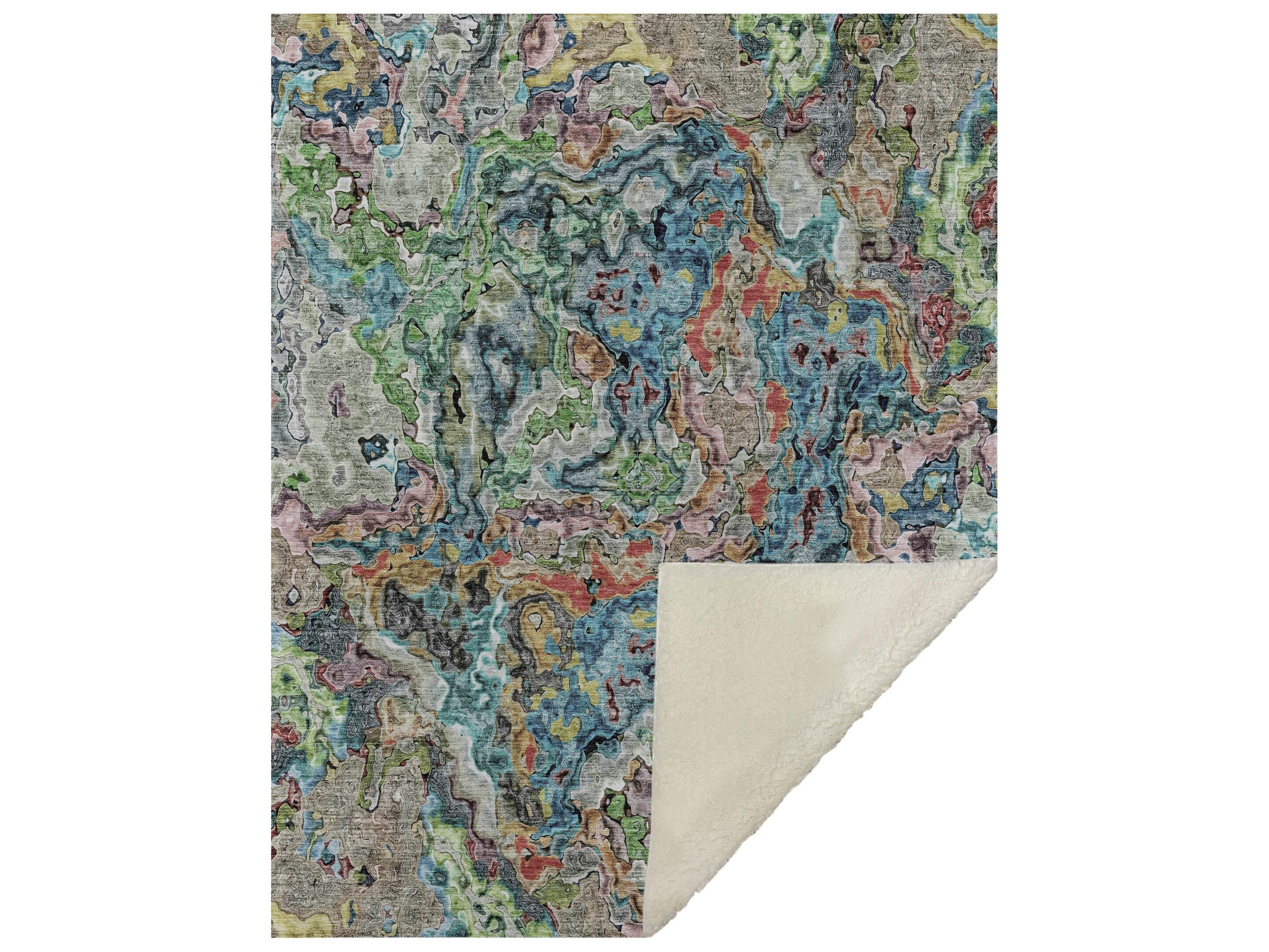 Dalyn Sherpa Blue Polyester Throw