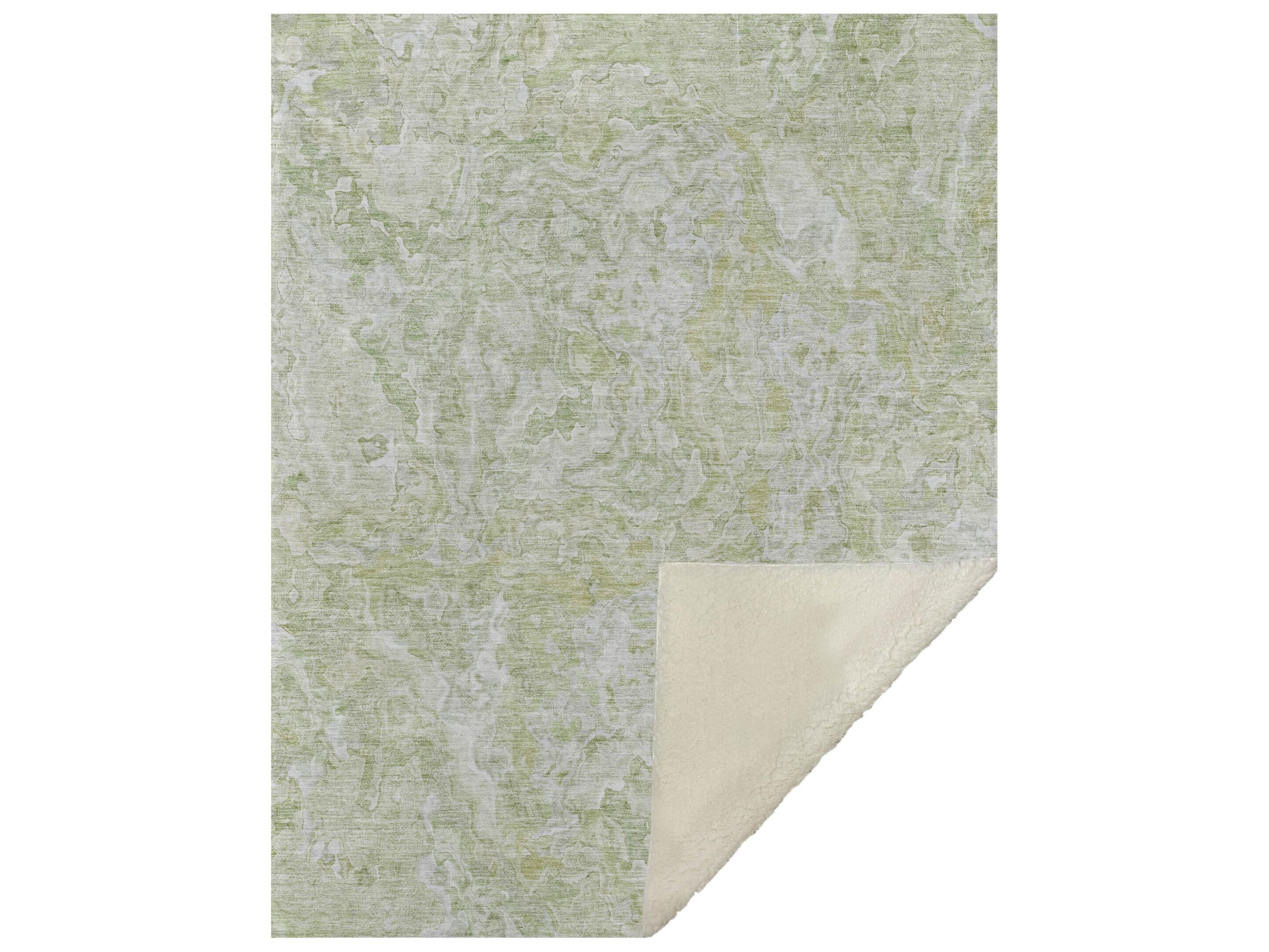 Dalyn Sherpa Green Polyester Throw