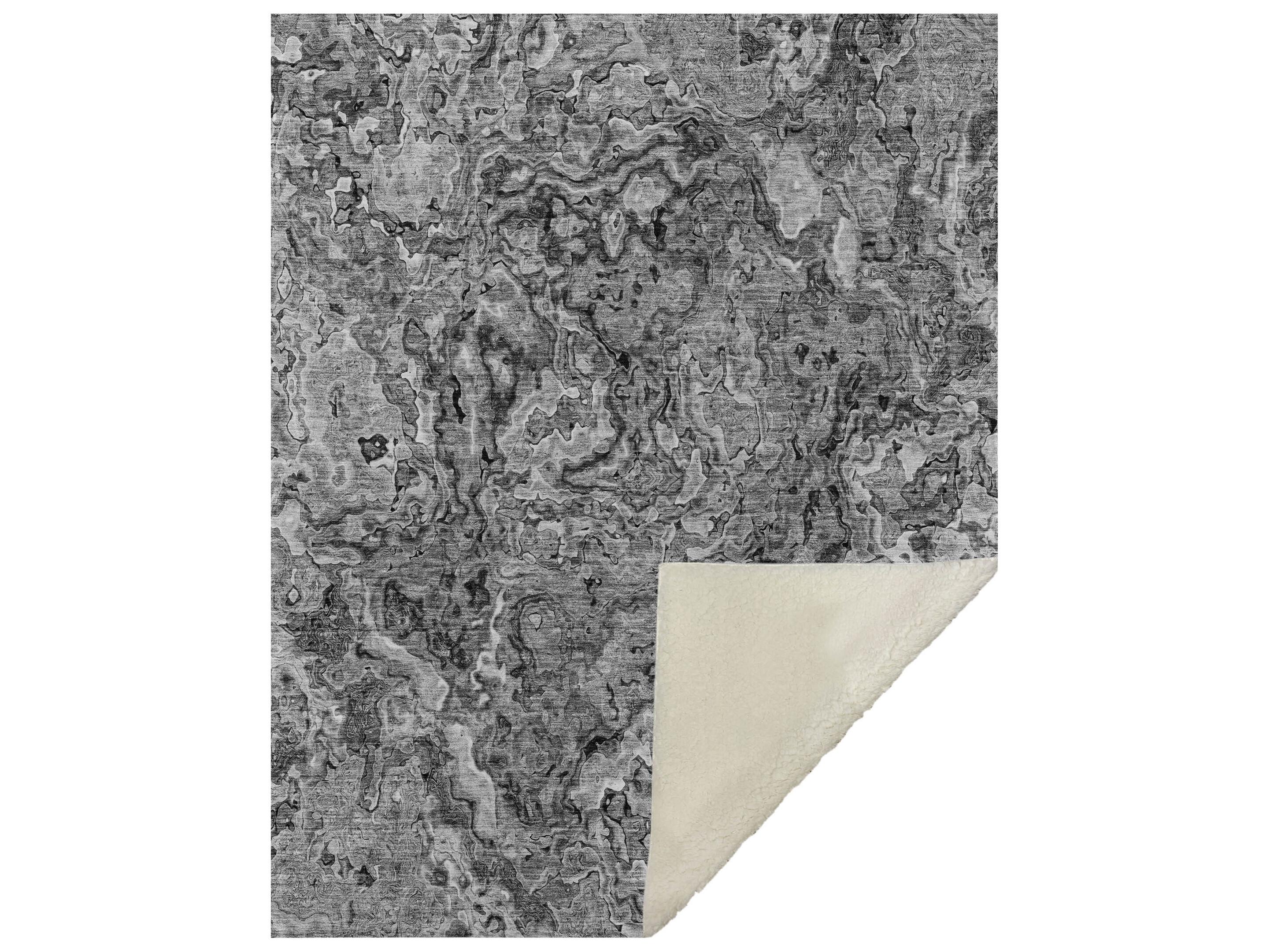 Dalyn Sherpa Gray Polyester Throw