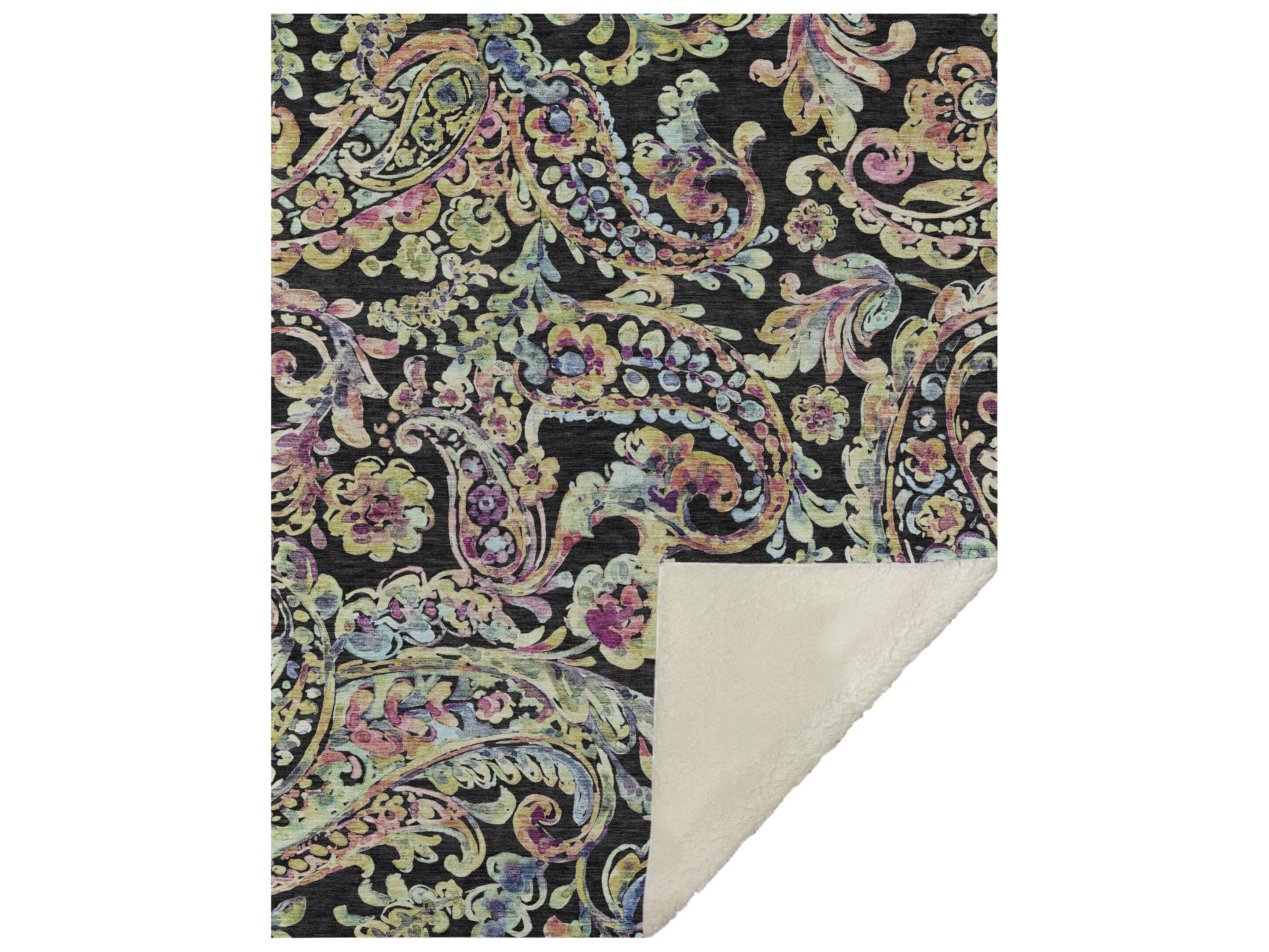 Dalyn Sherpa Black Polyester Throw