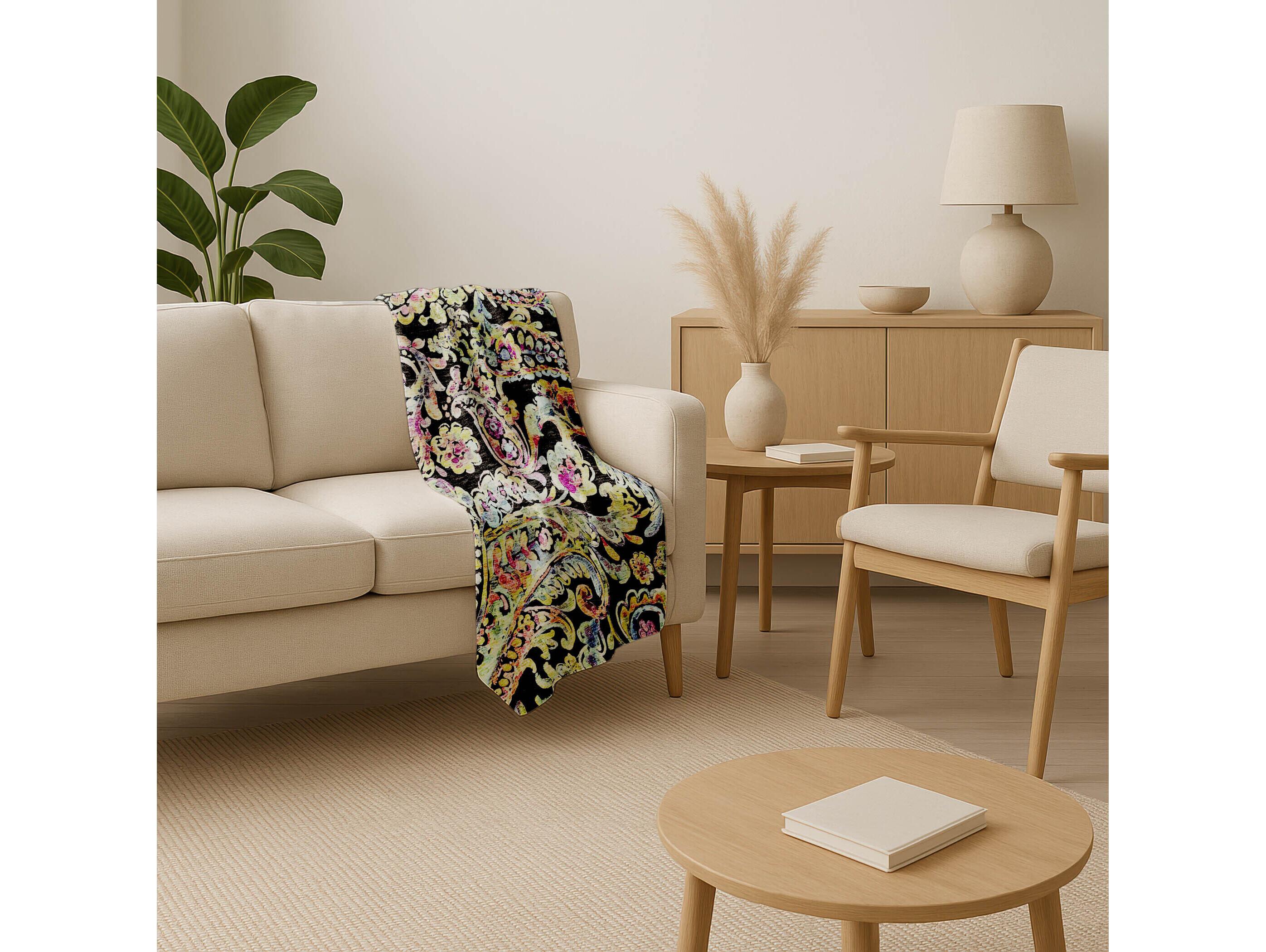 Dalyn Sherpa Black Polyester Throw