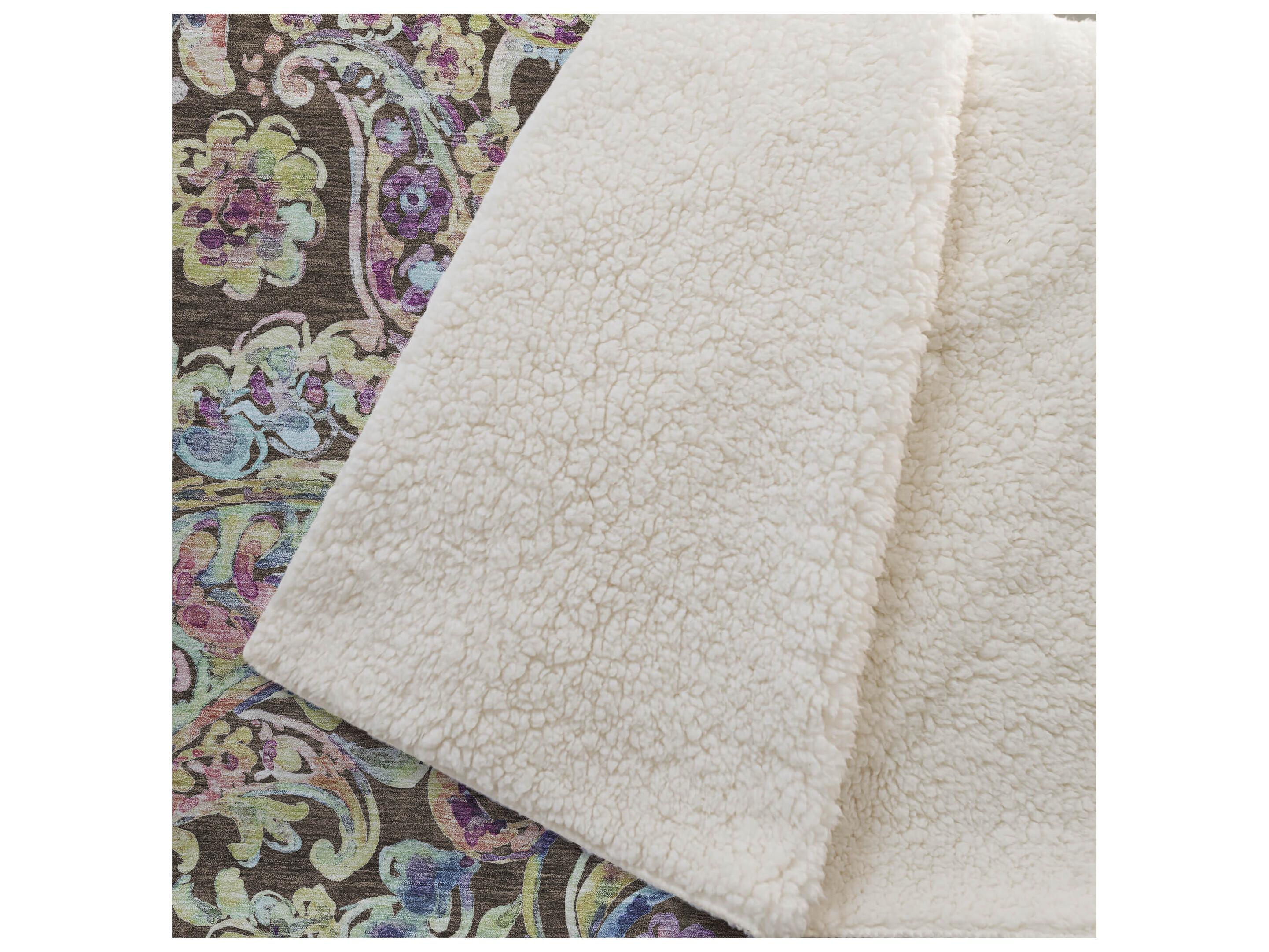 Dalyn Sherpa Brown Polyester Throw