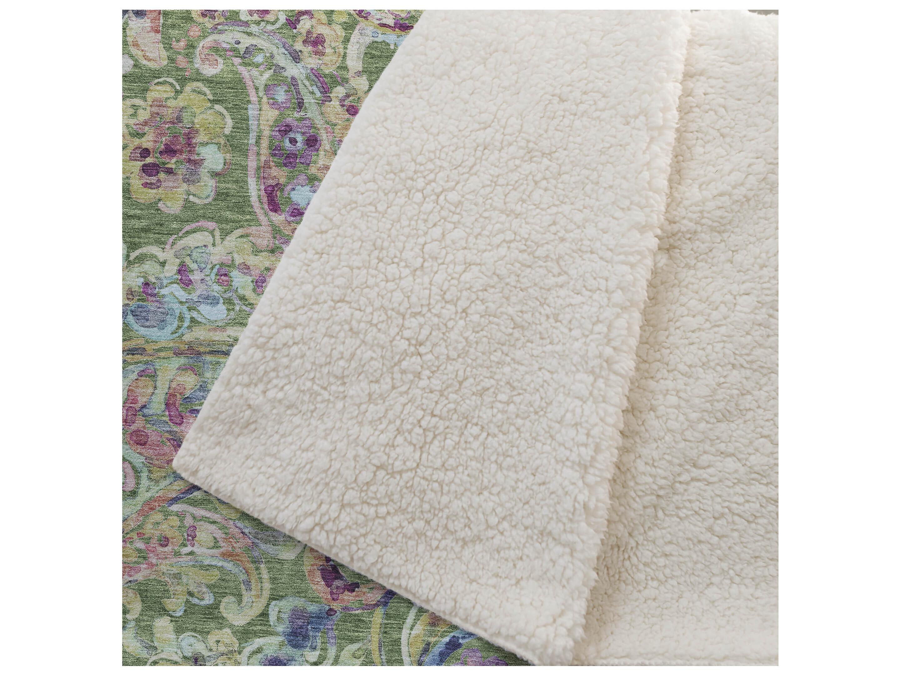 Dalyn Sherpa Green Polyester Throw