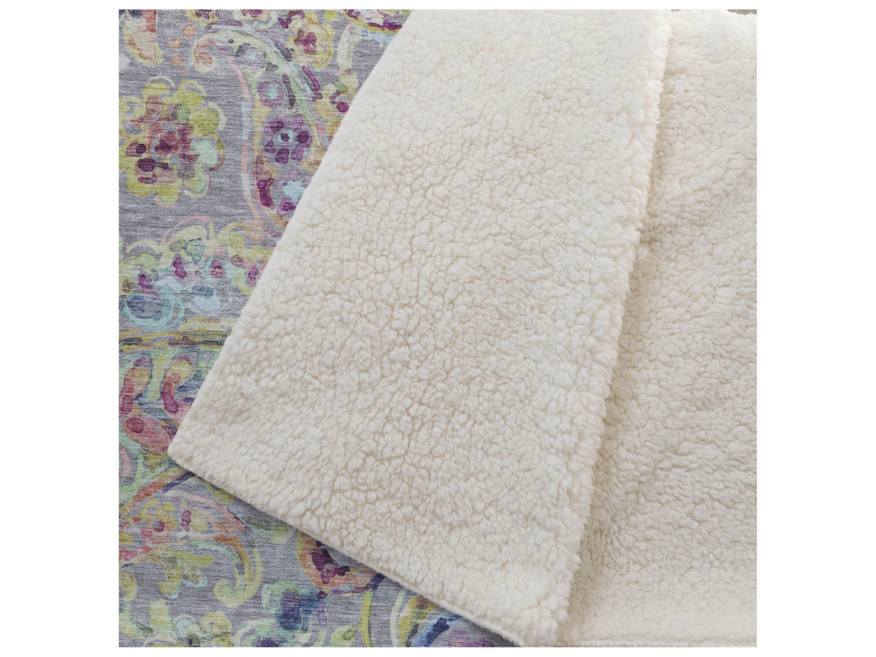 Dalyn Sherpa Gray Polyester Throw