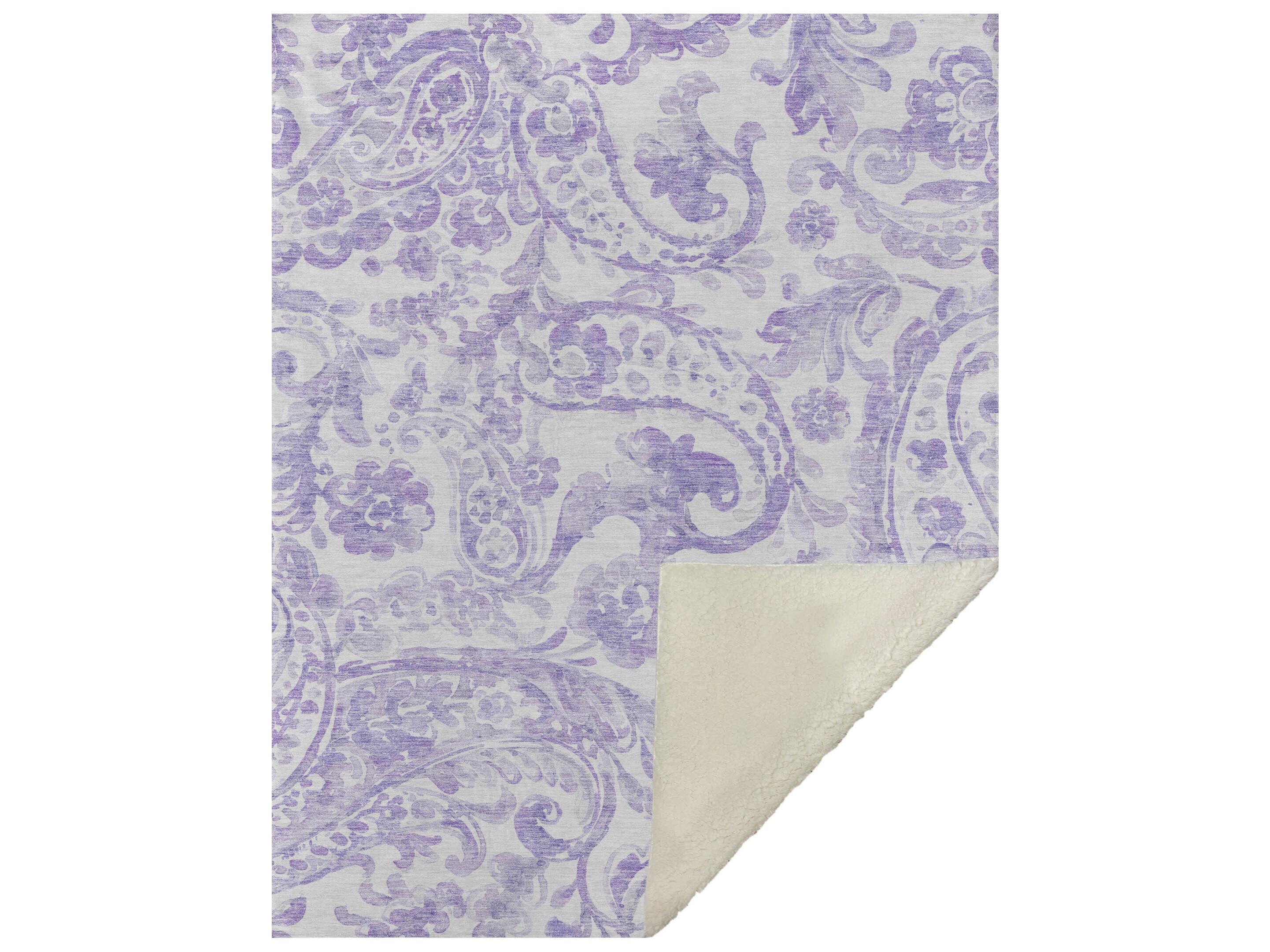 Dalyn Sherpa Purple Polyester Throw