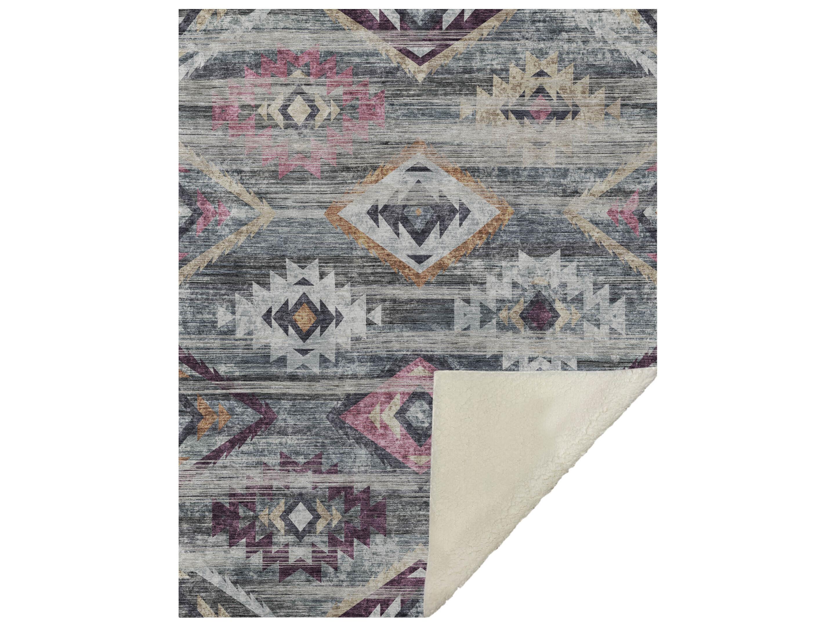 Dalyn Sherpa Gray Polyester Throw