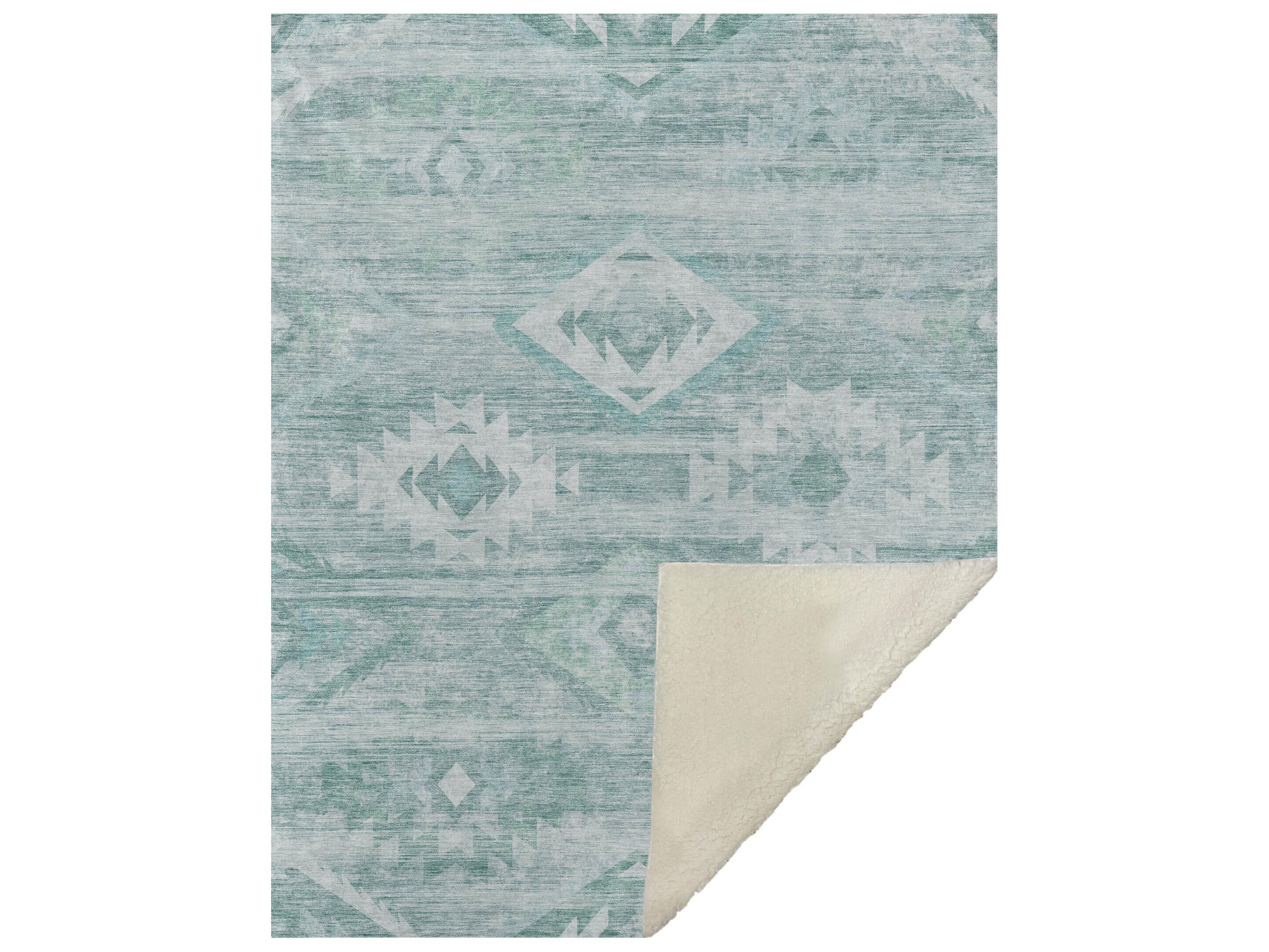 Dalyn Sherpa Teal Polyester Throw