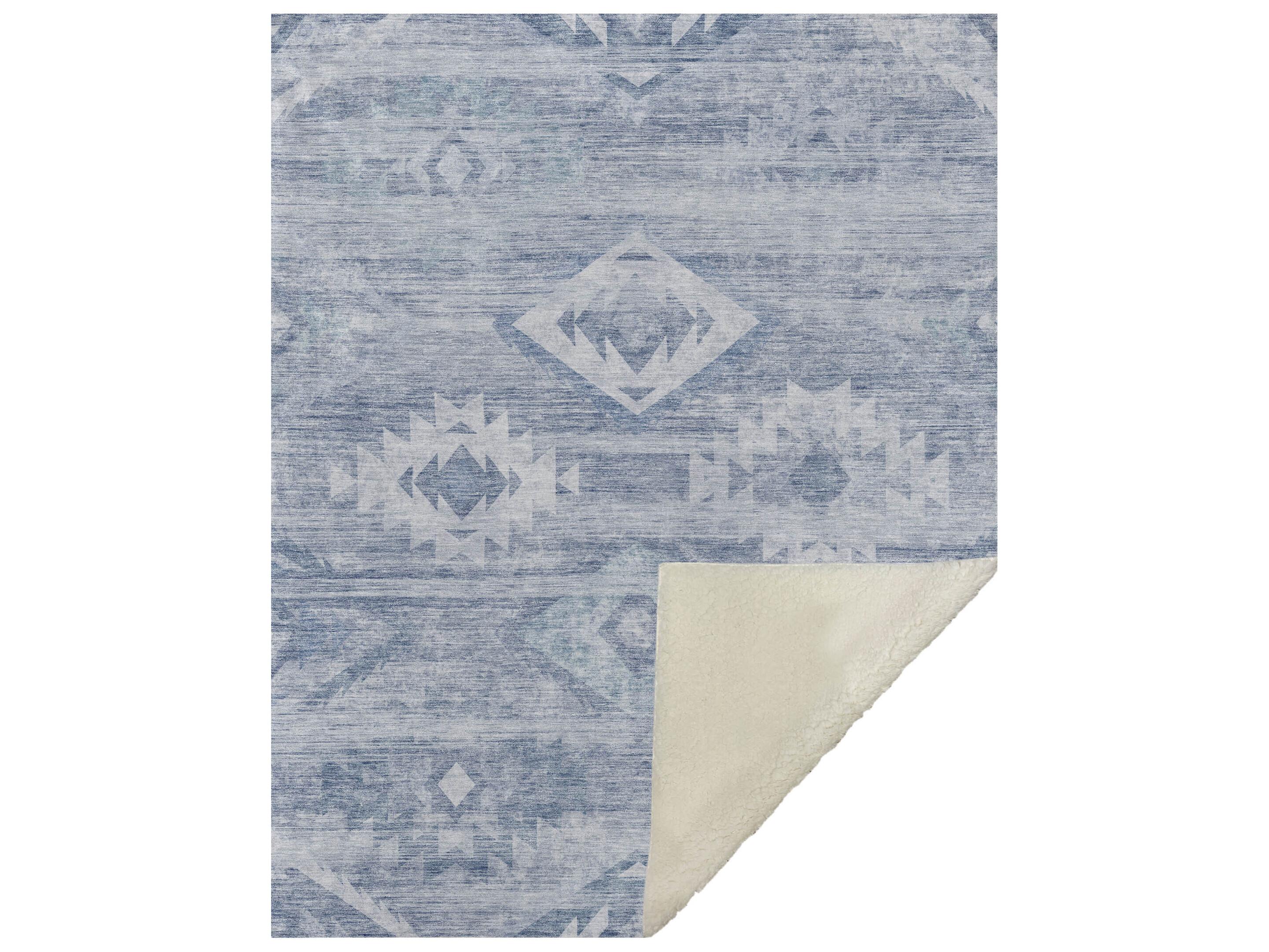 Dalyn Sherpa Blue Polyester Throw