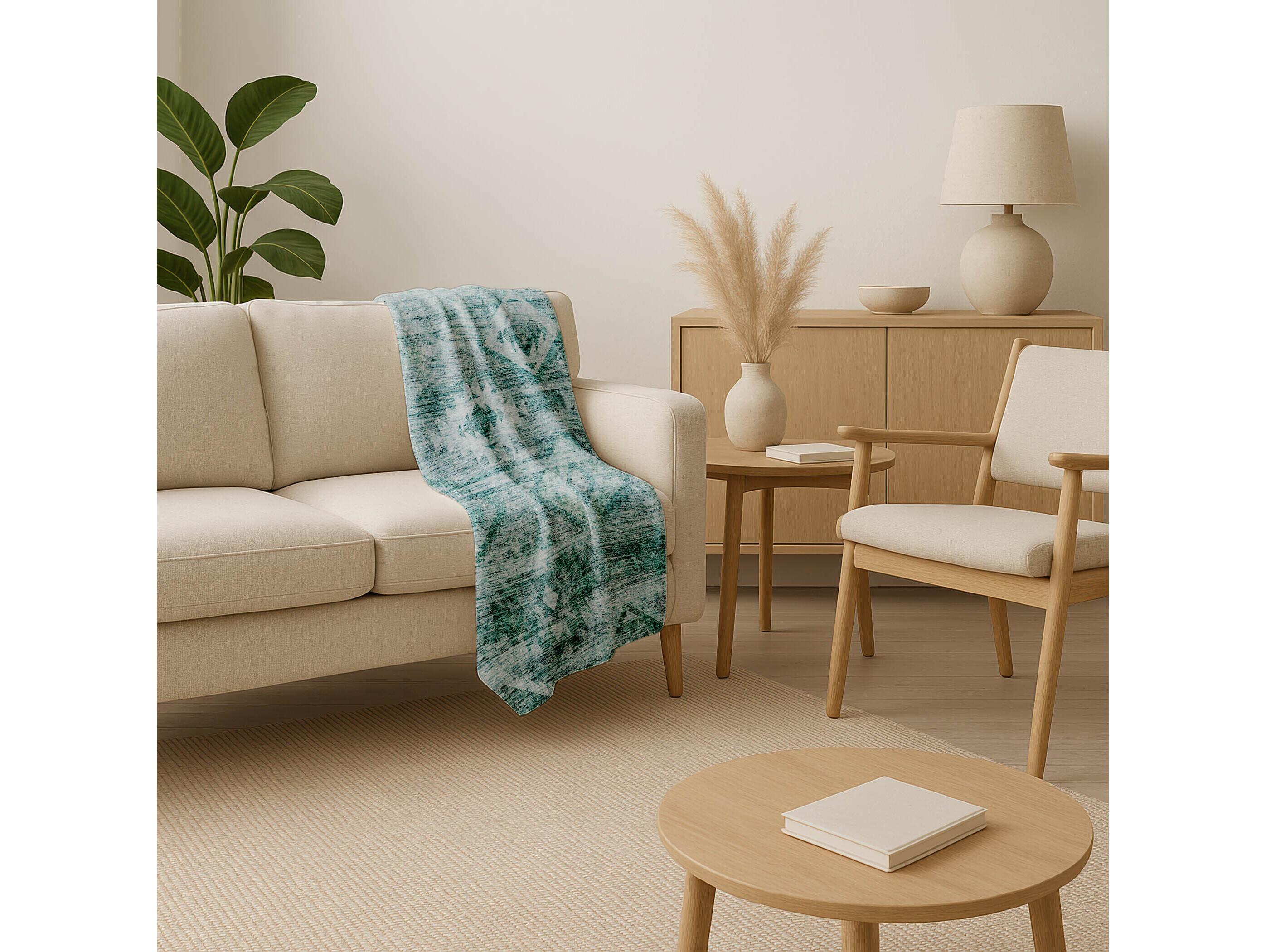 Dalyn Sherpa Teal Polyester Throw