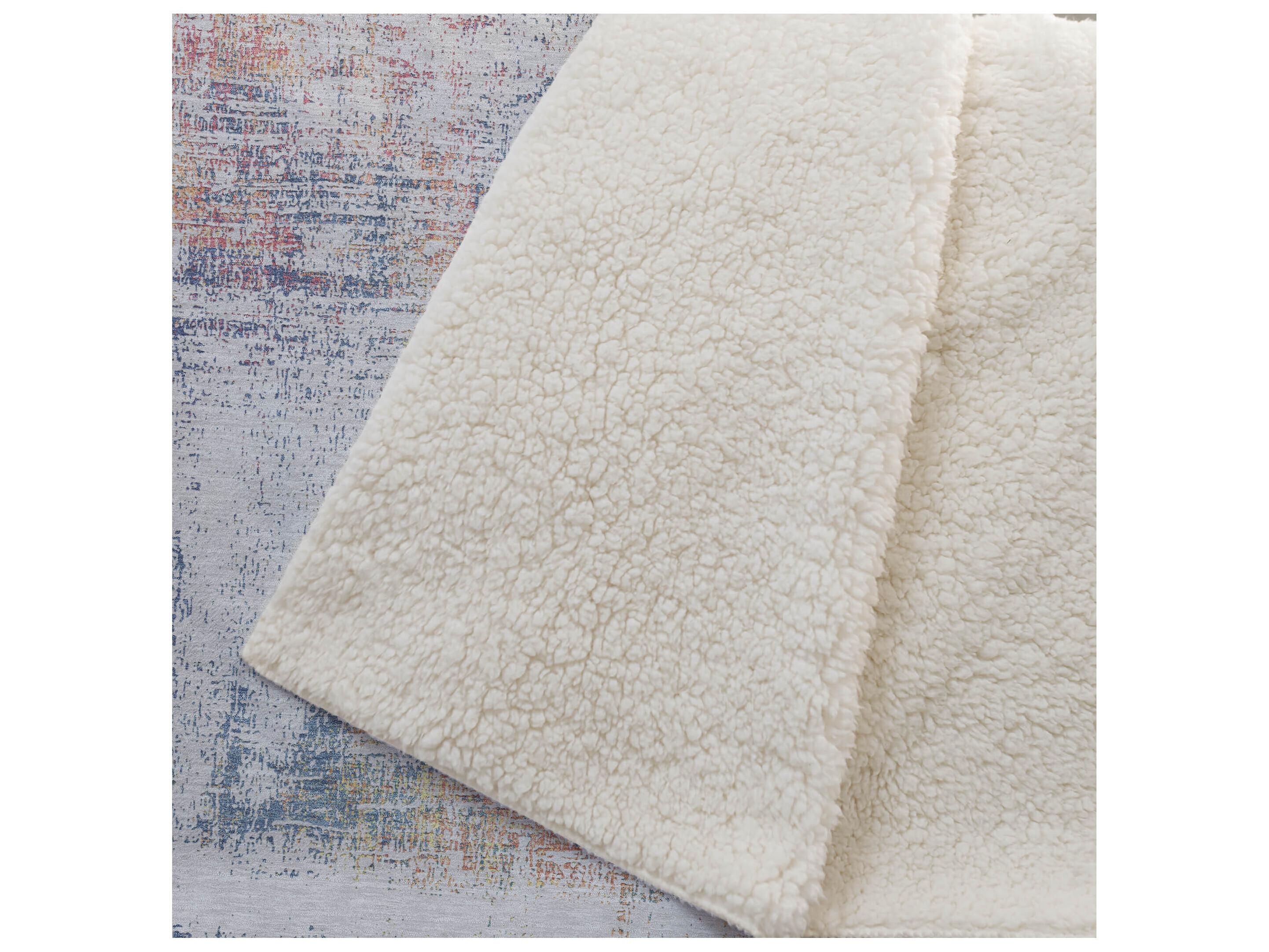 Dalyn Sherpa Ivory Polyester Throw