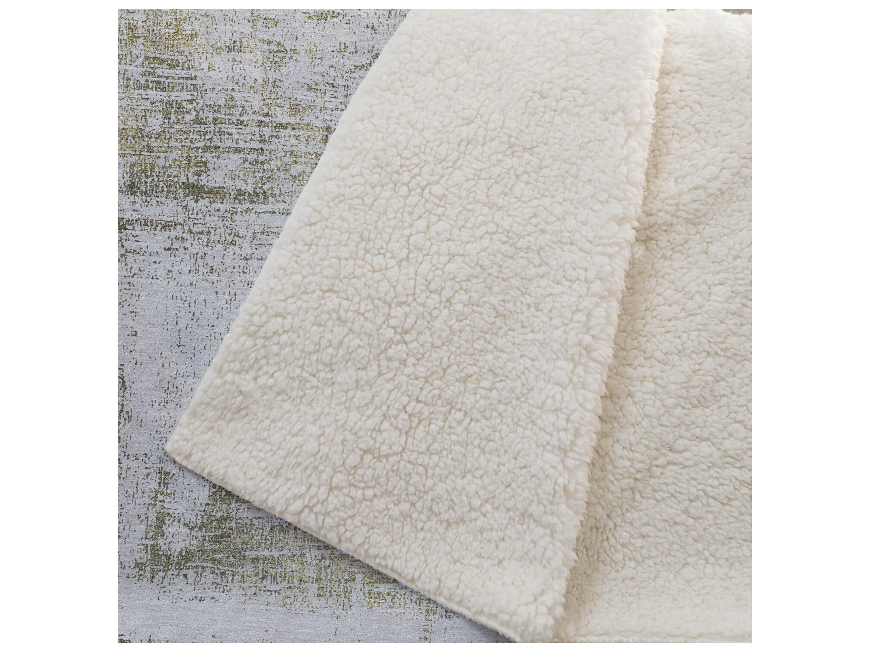 Dalyn Sherpa Ivory Polyester Throw