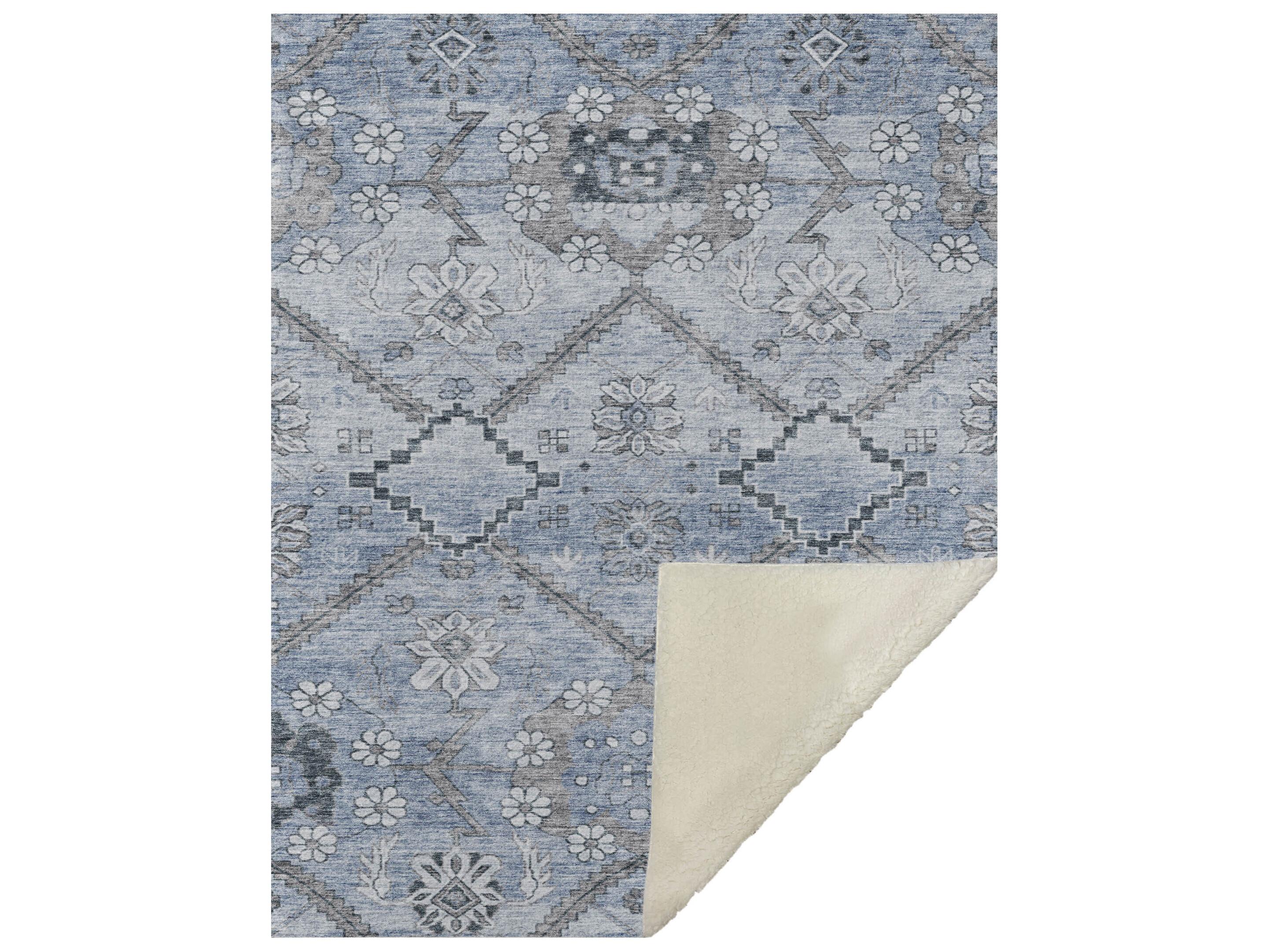 Dalyn Sherpa Blue Polyester Throw