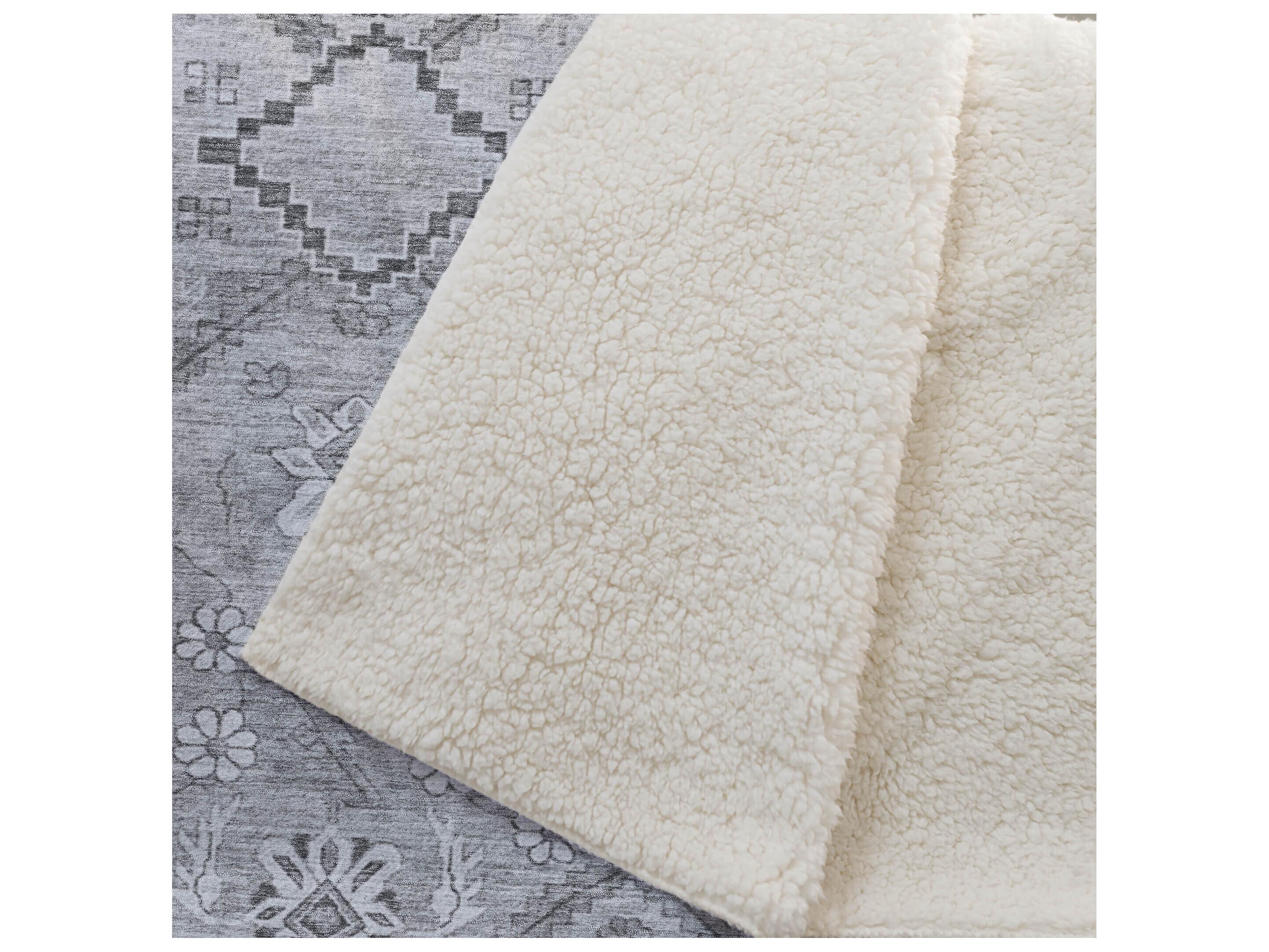 Dalyn Sherpa Gray Polyester Throw