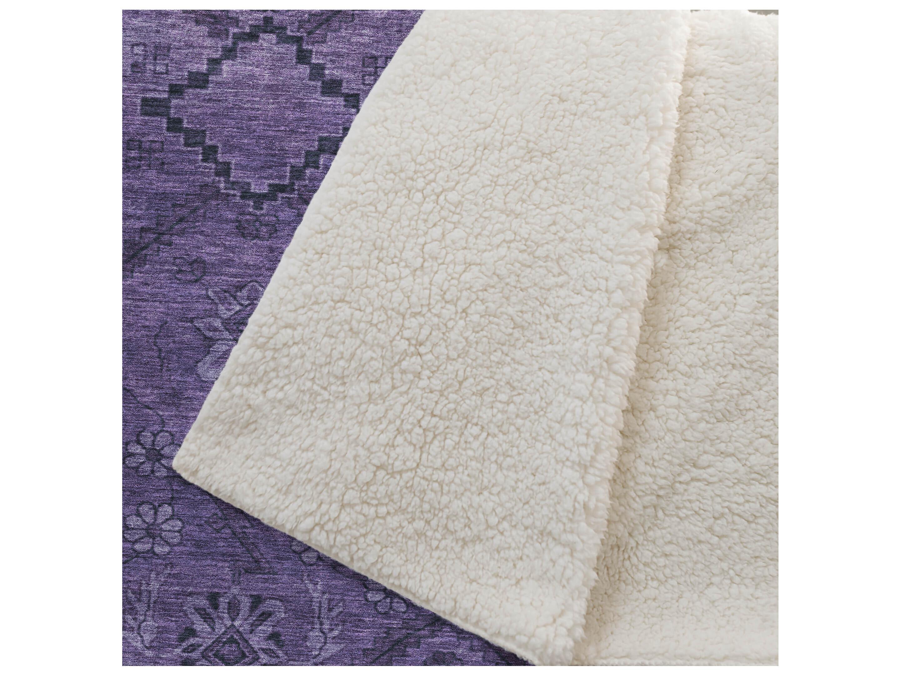 Dalyn Sherpa Purple Polyester Throw