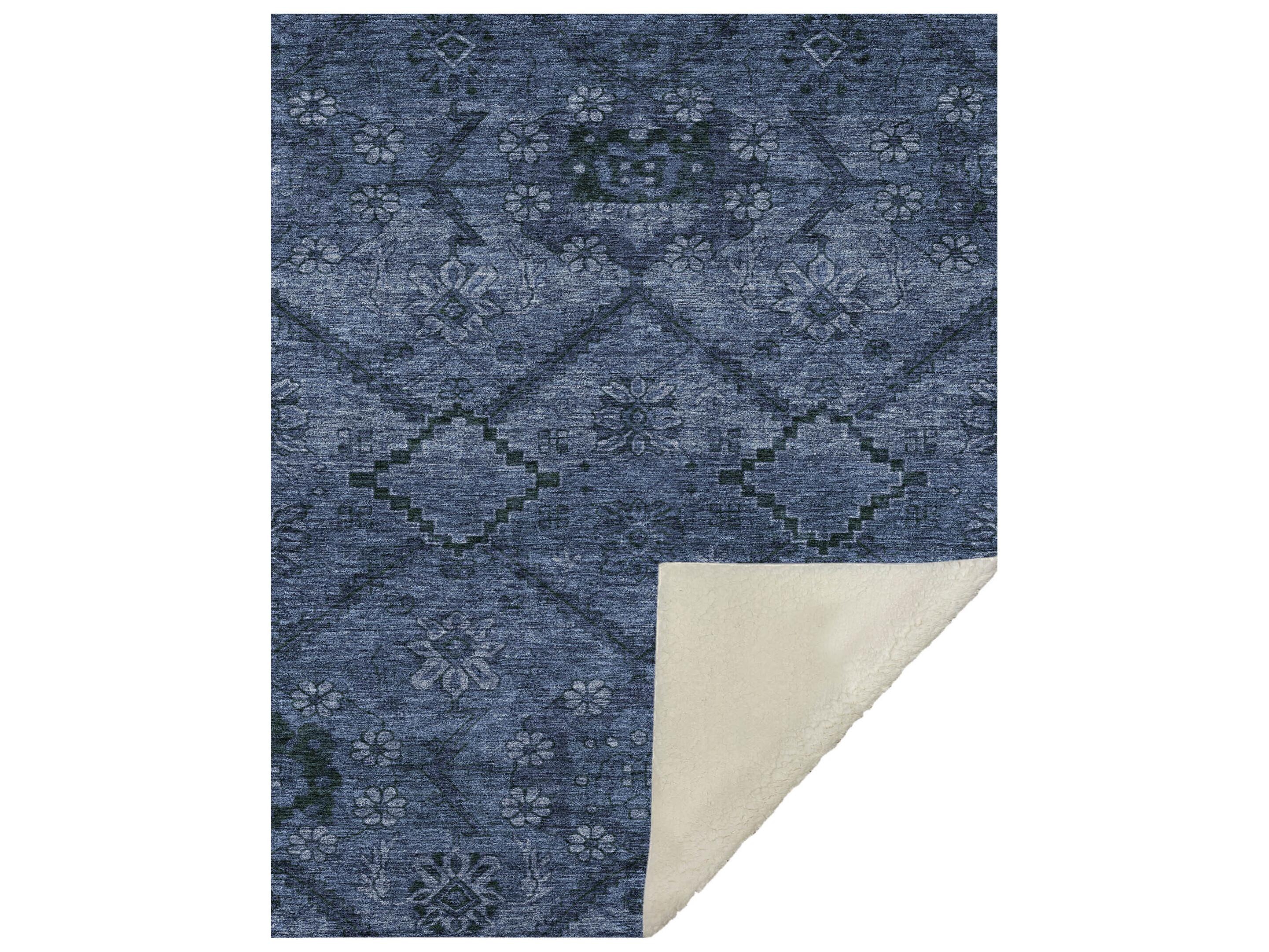 Dalyn Sherpa Blue Polyester Throw