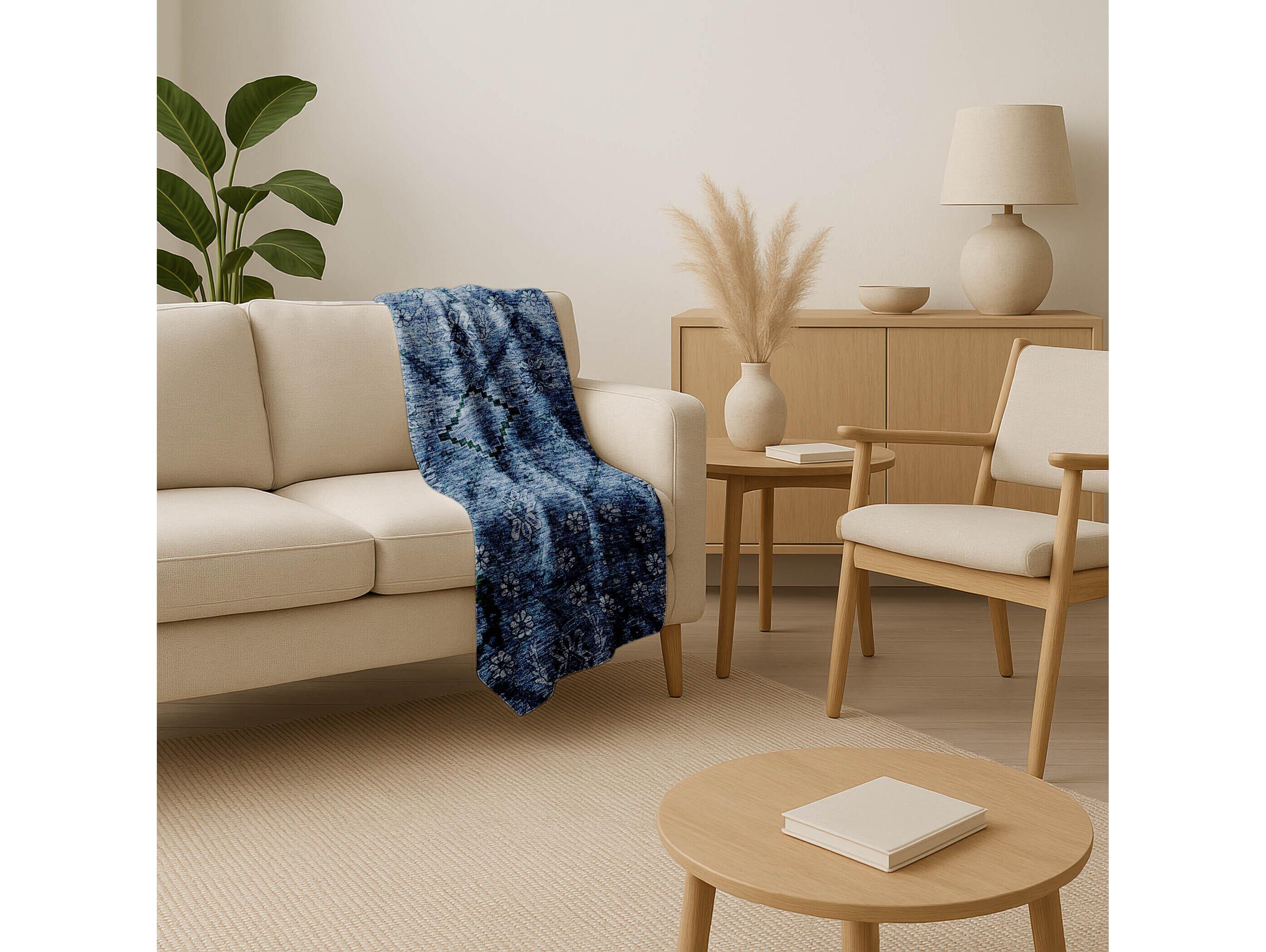 Dalyn Sherpa Blue Polyester Throw