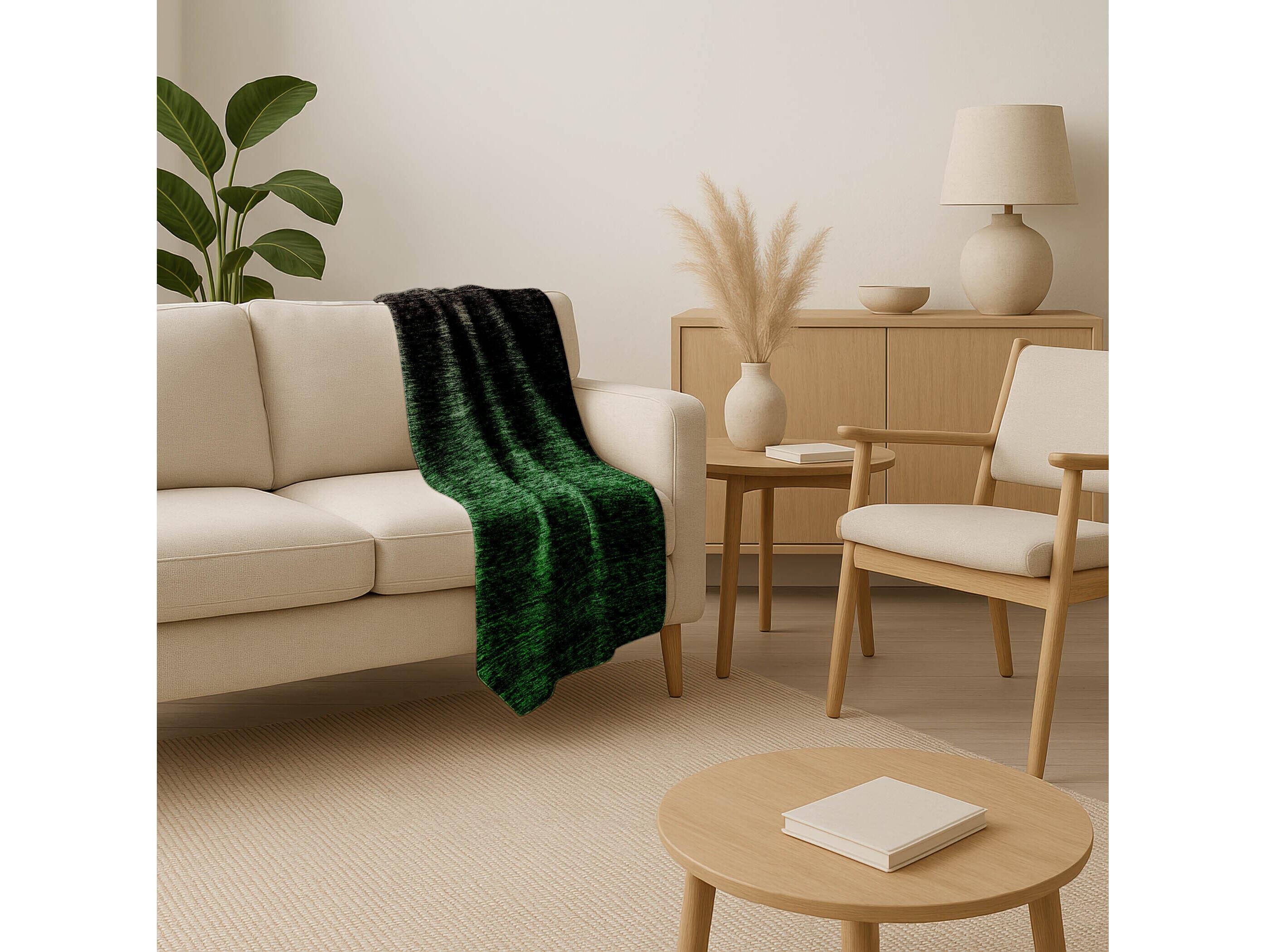 Dalyn Sherpa Green Polyester Throw