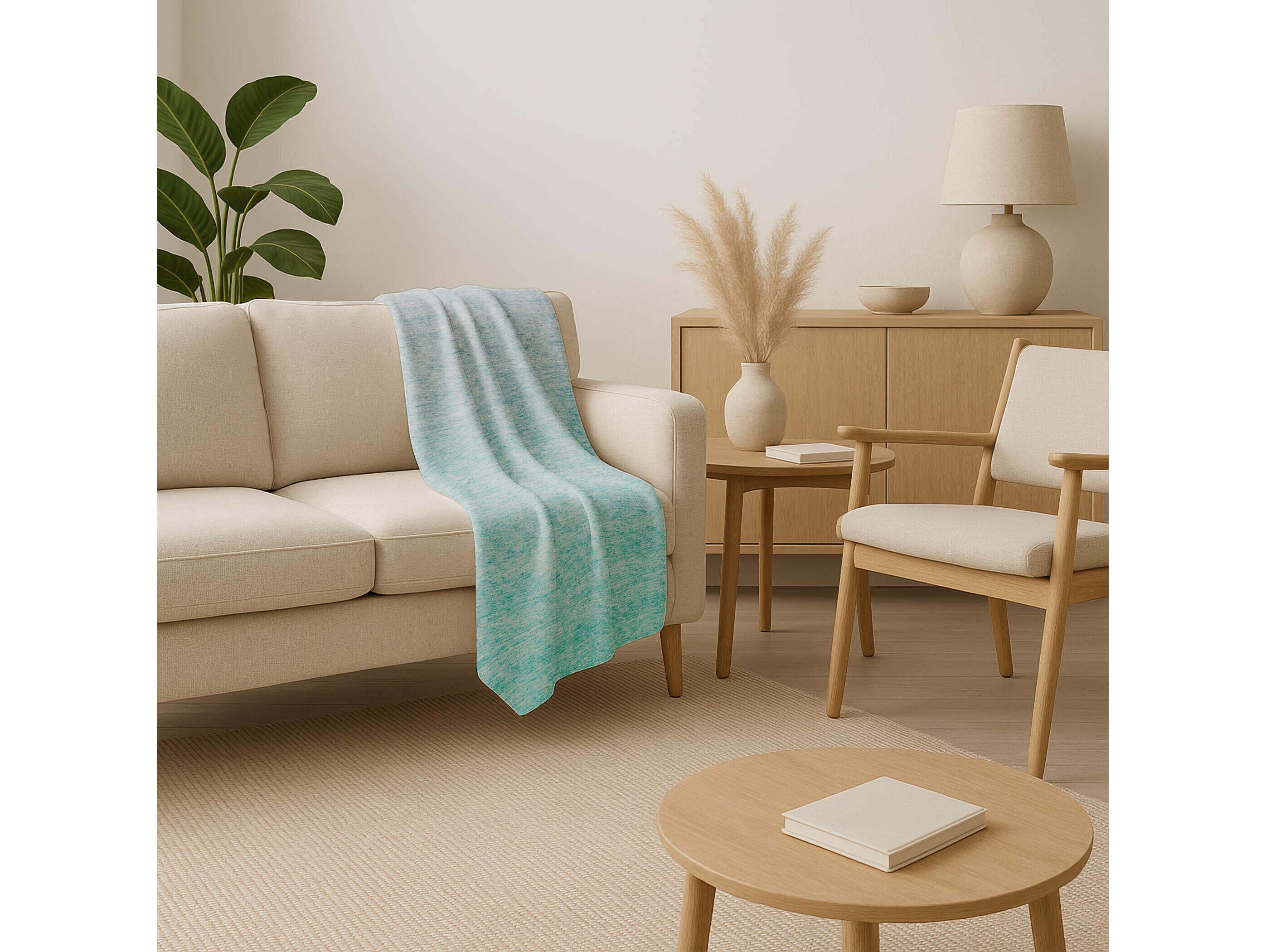 Dalyn Sherpa Blue Polyester Throw