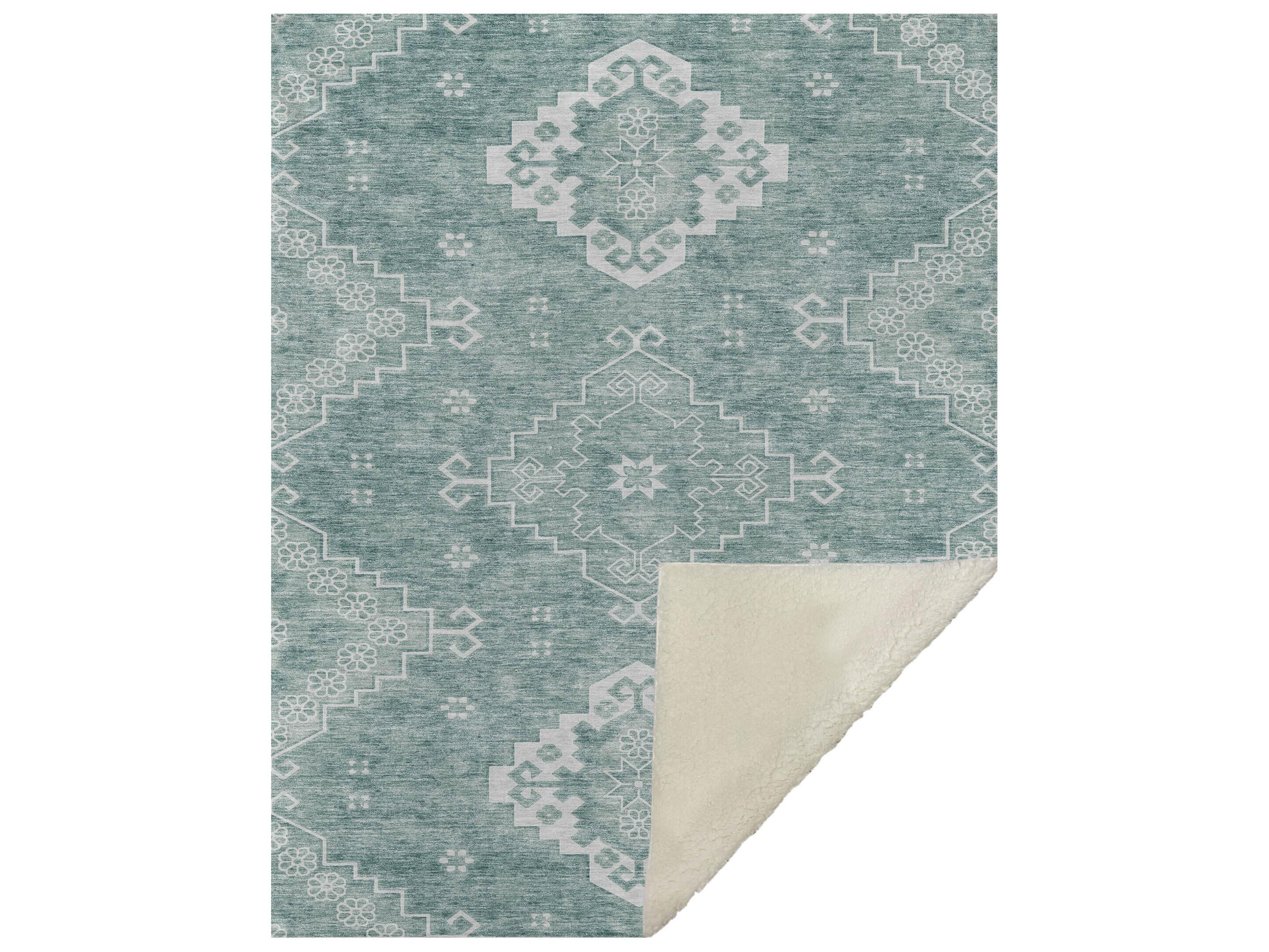 Dalyn Sherpa Teal Polyester Throw