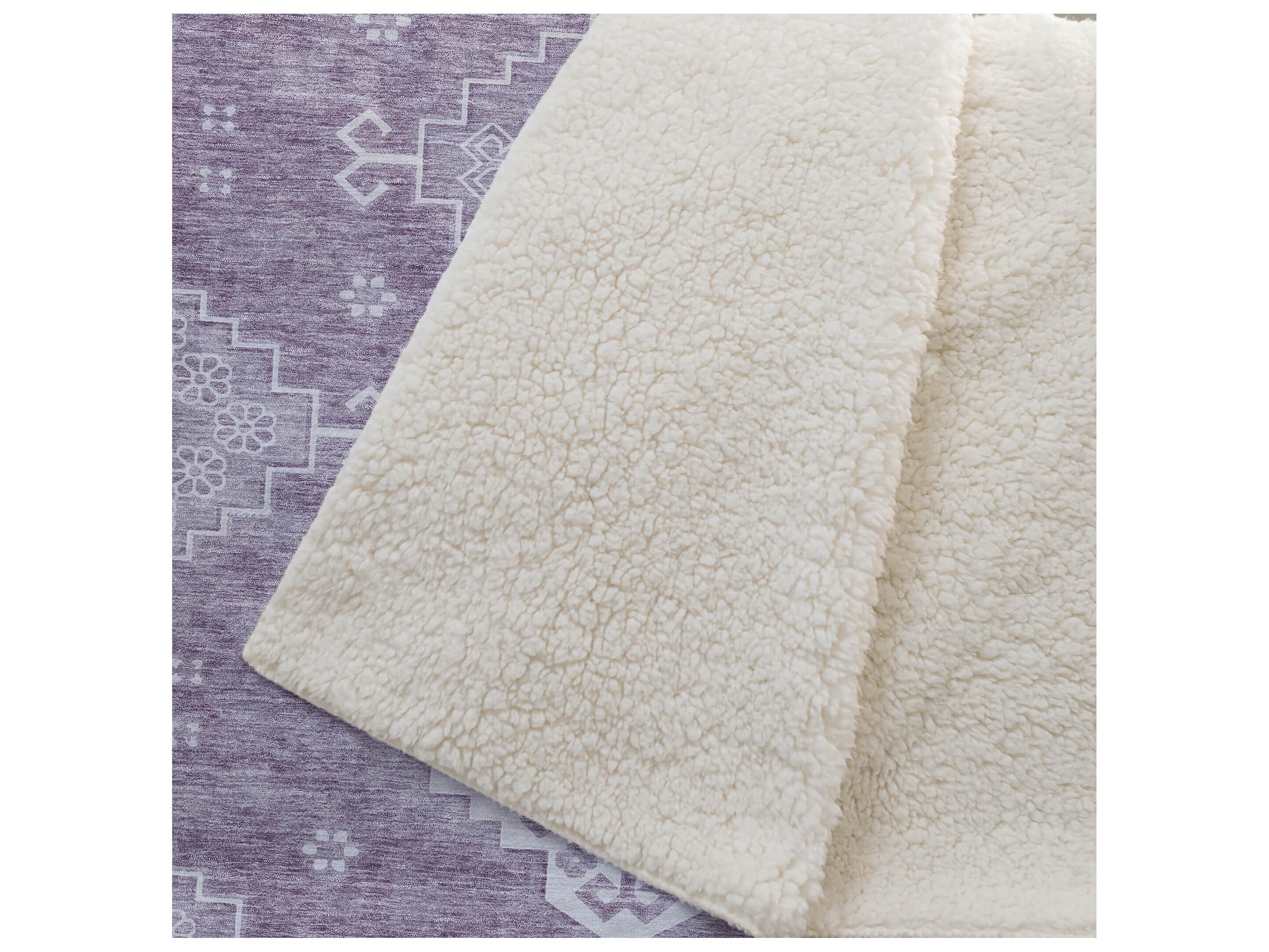 Dalyn Sherpa Purple Polyester Throw