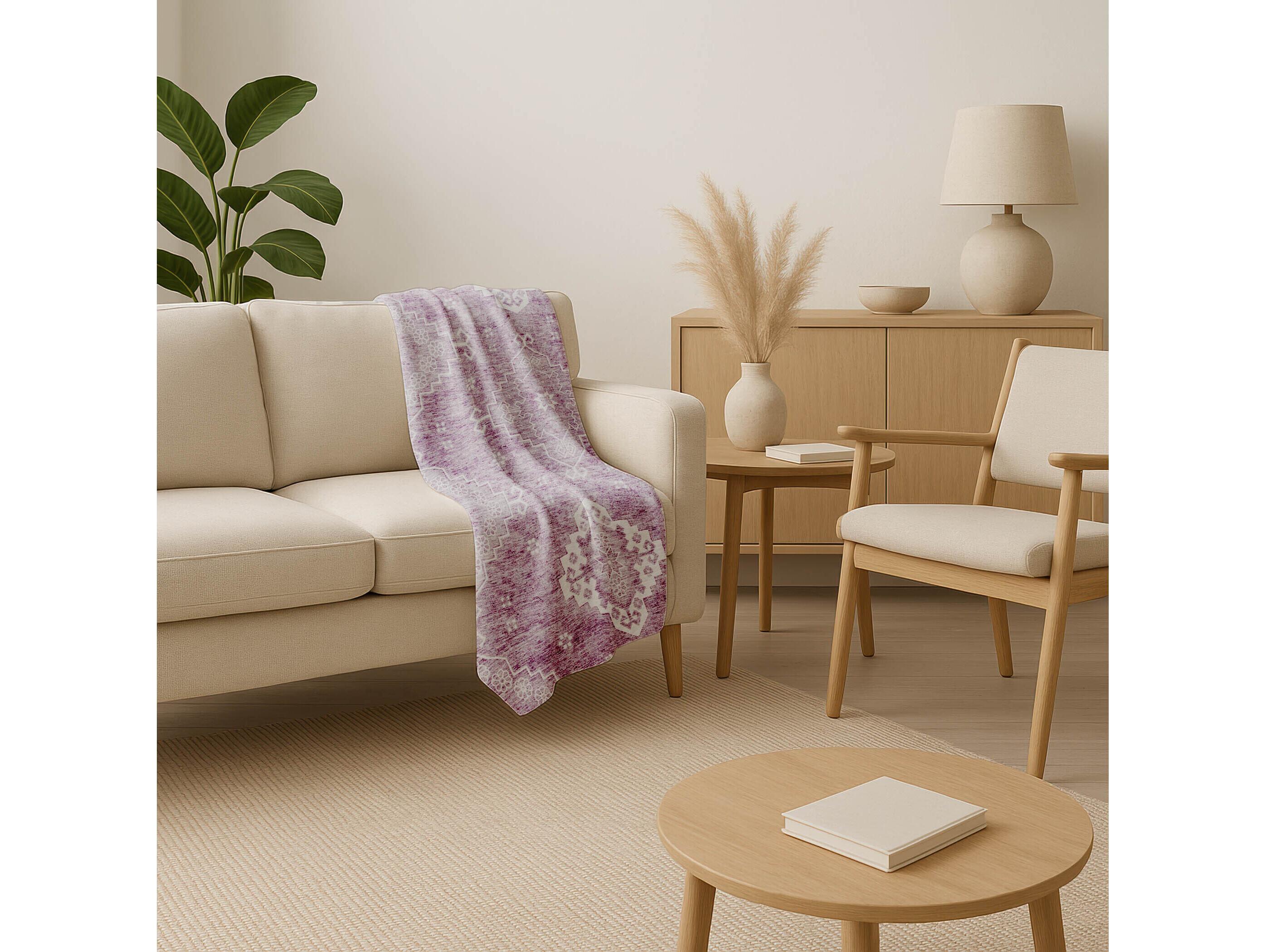 Dalyn Sherpa Purple Polyester Throw