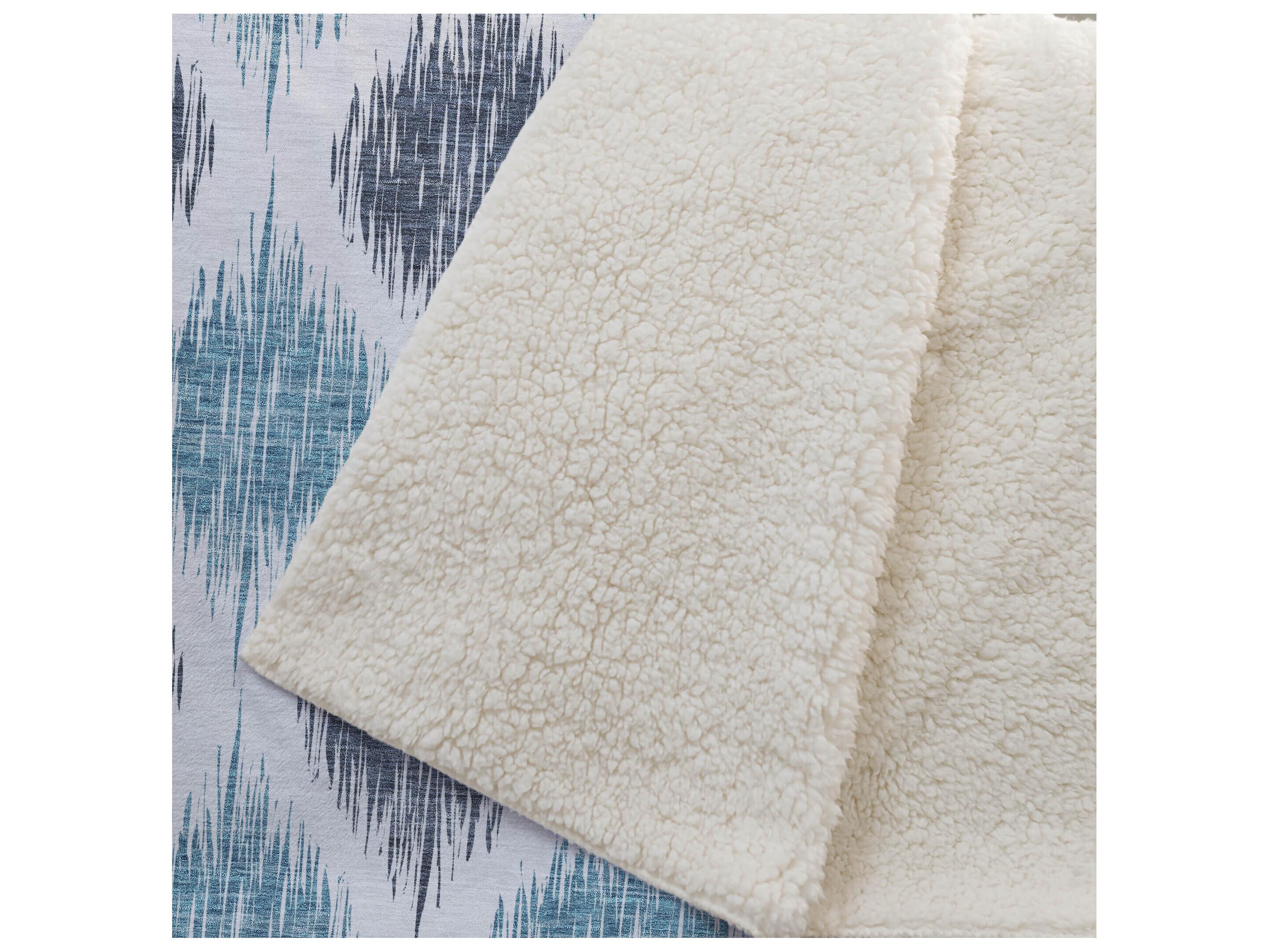 Dalyn Sherpa Blue Polyester Throw