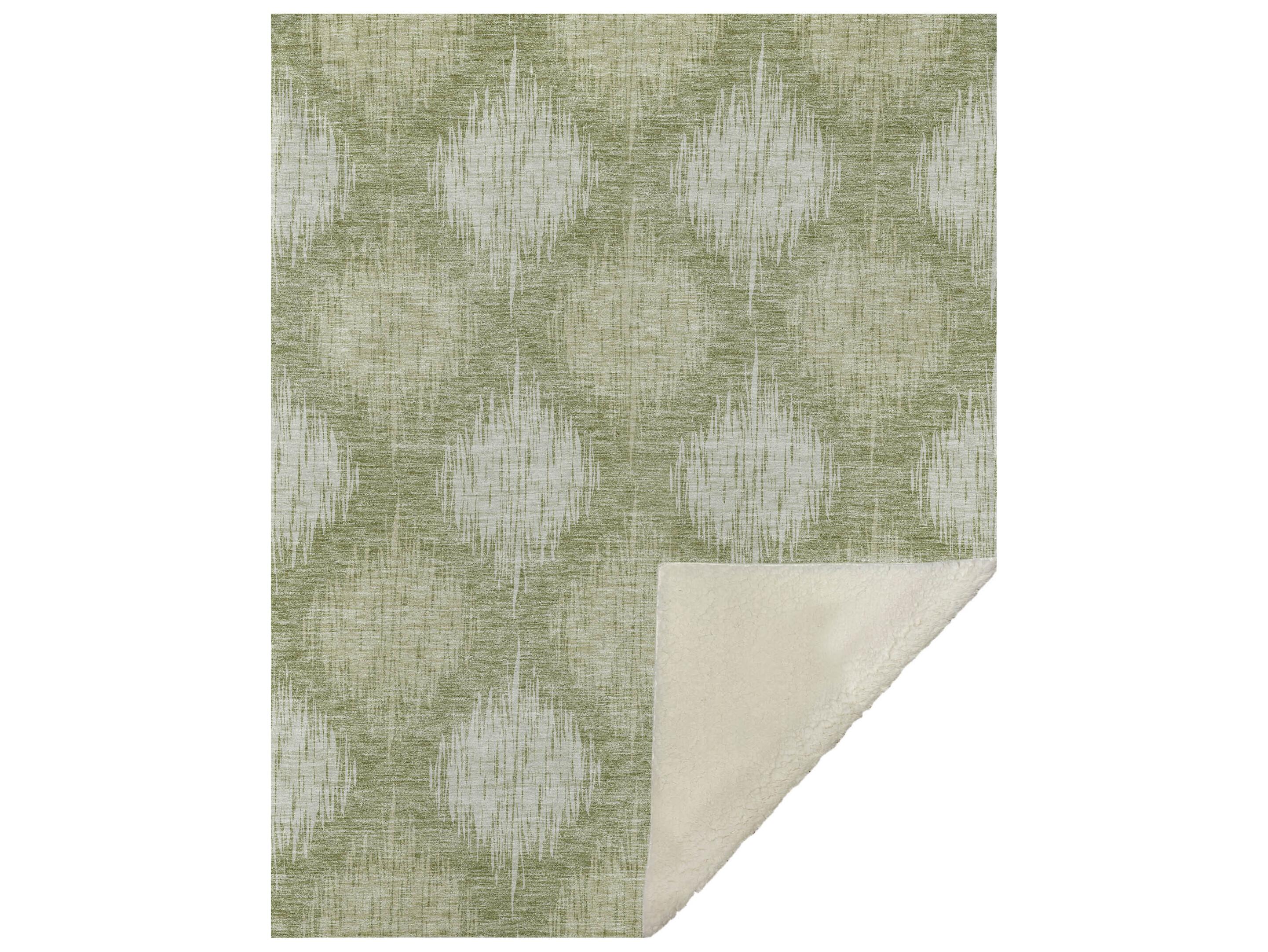 Dalyn Sherpa Green Polyester Throw