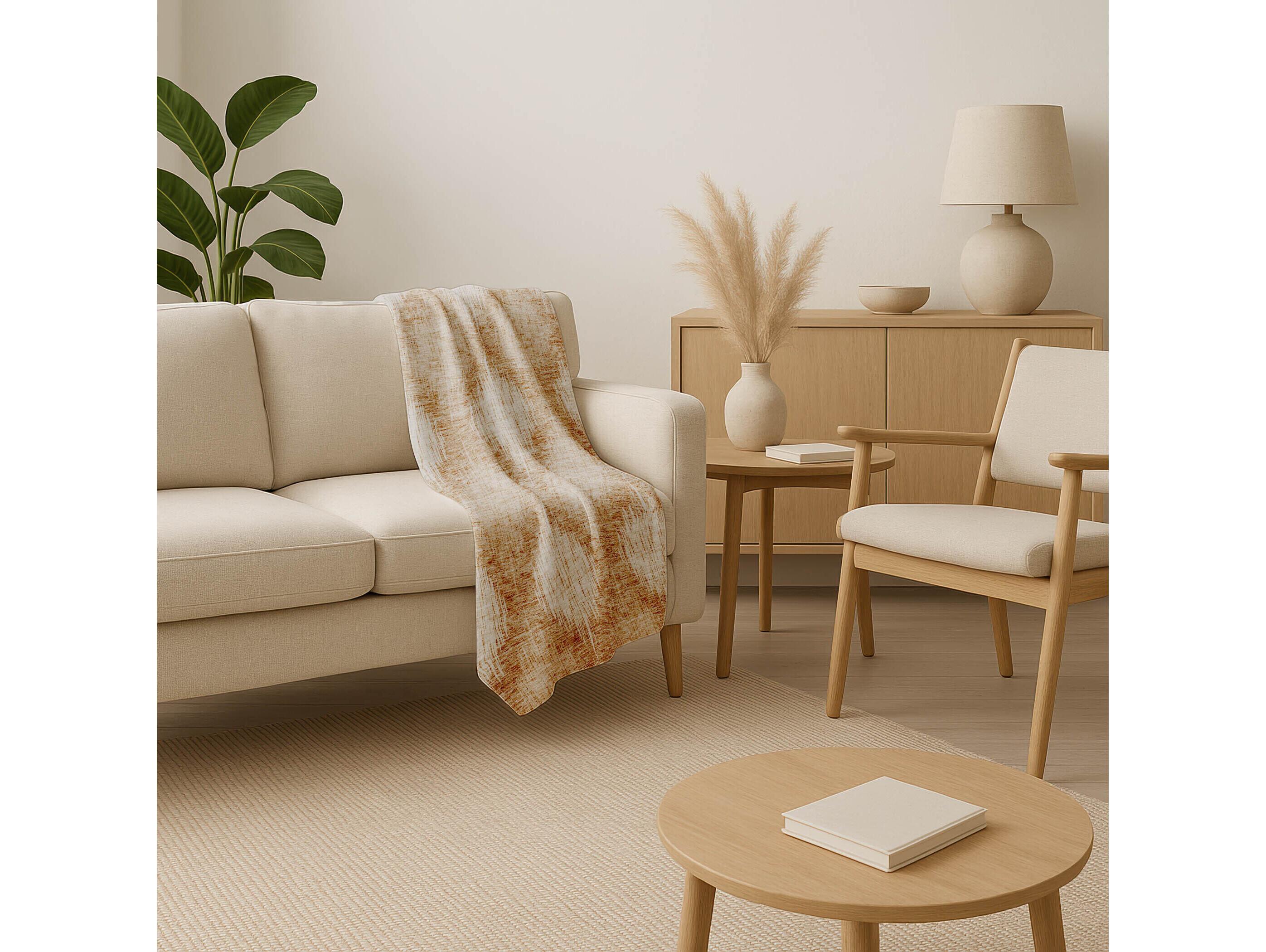 Dalyn Sherpa Orange Polyester Throw