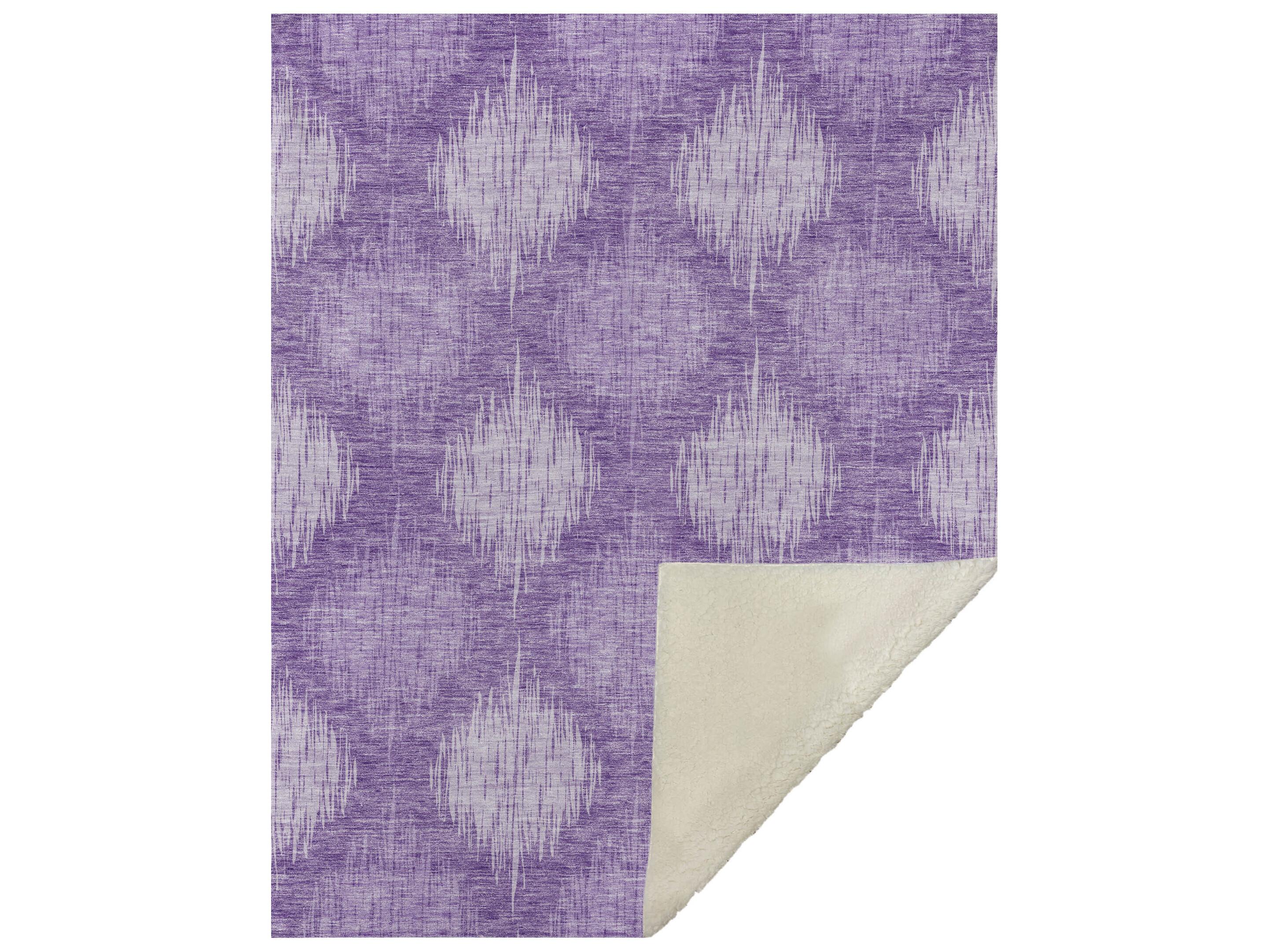 Dalyn Sherpa Purple Polyester Throw