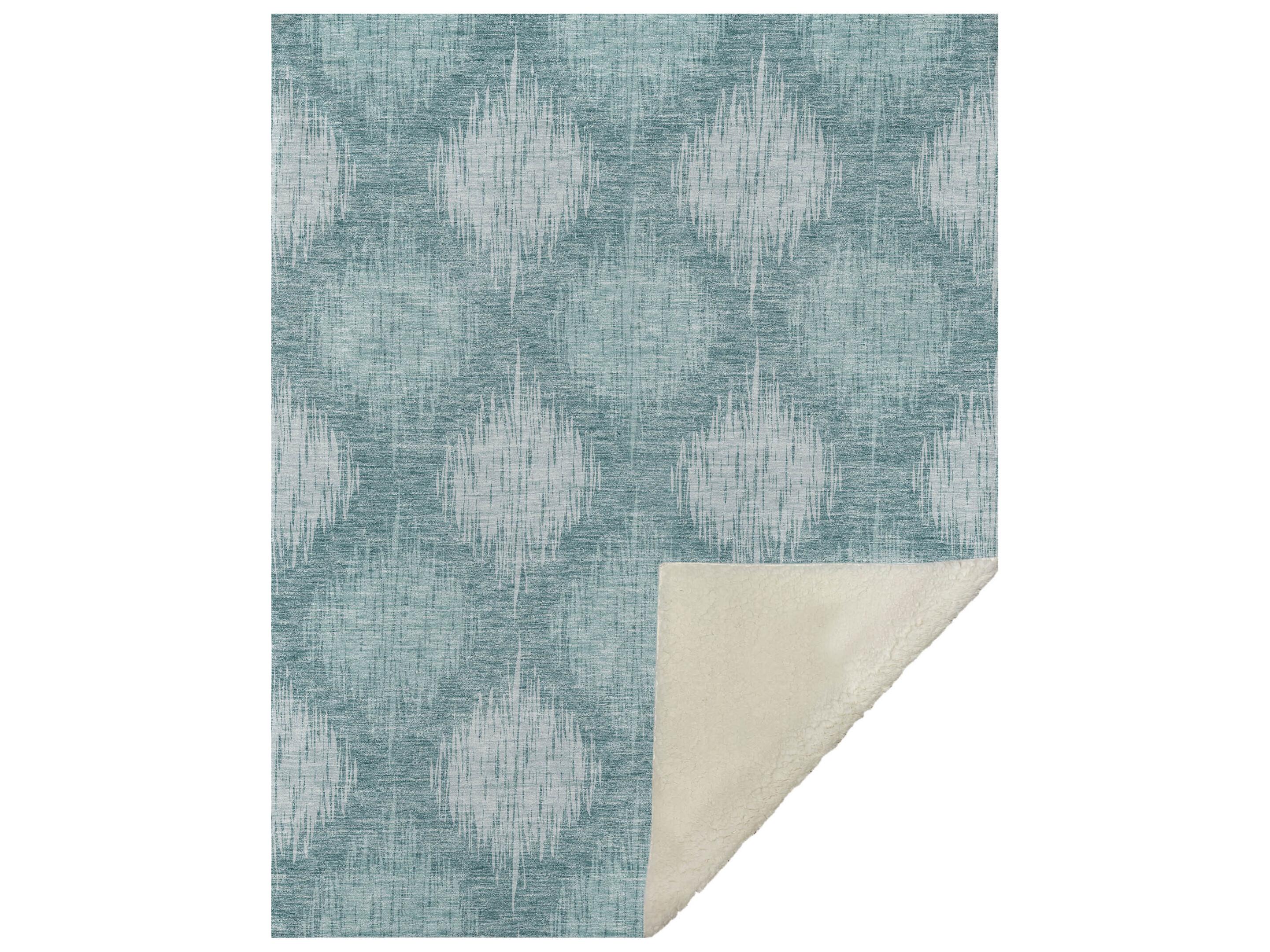 Dalyn Sherpa Teal Polyester Throw